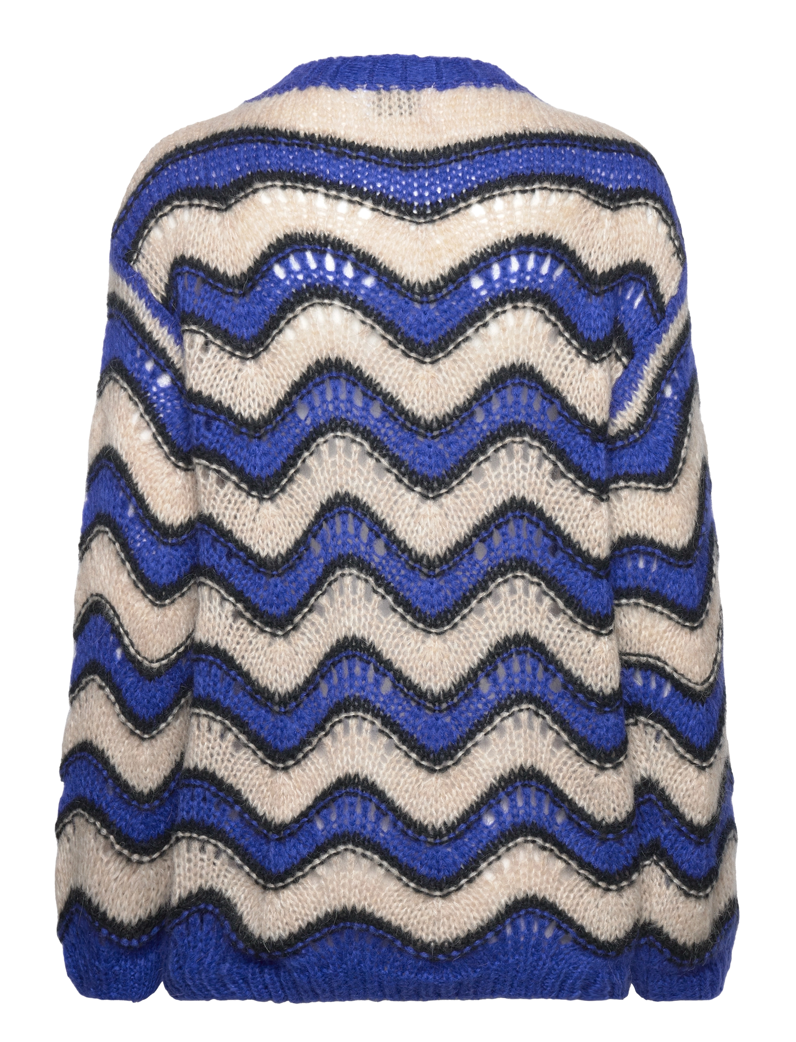 Noella - Panama Knit Sweater - electric blue/sand/black mix - 2