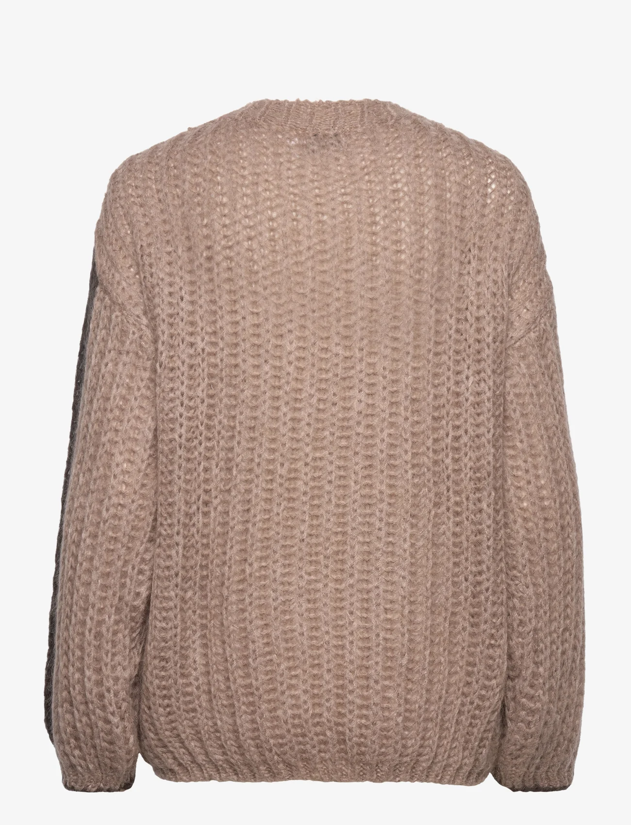 Noella - Noel Knit Sweater - džemperiai - camel/dark brown - 1