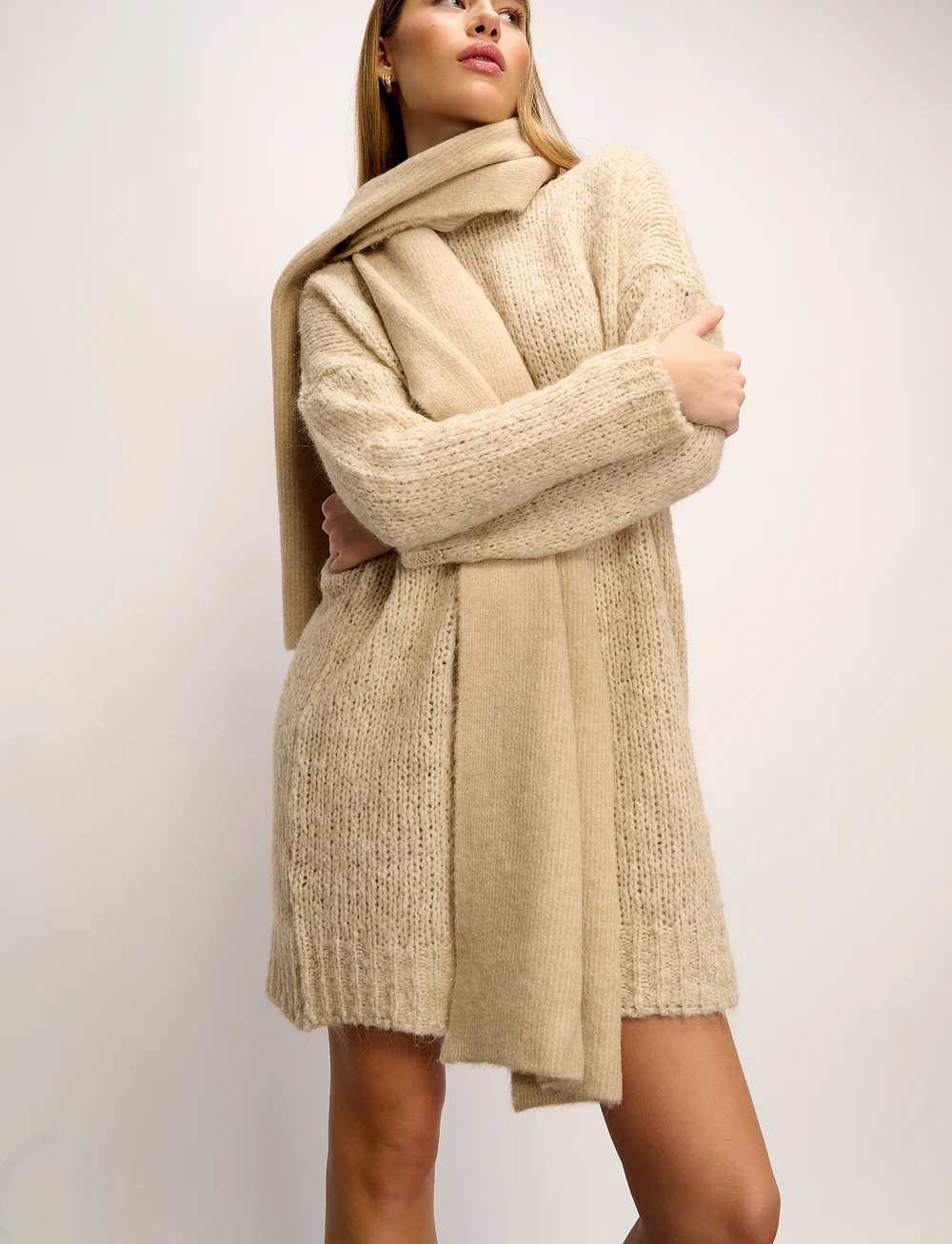 Noella - Kala Knit Dress - strikkjoler - beige - 0