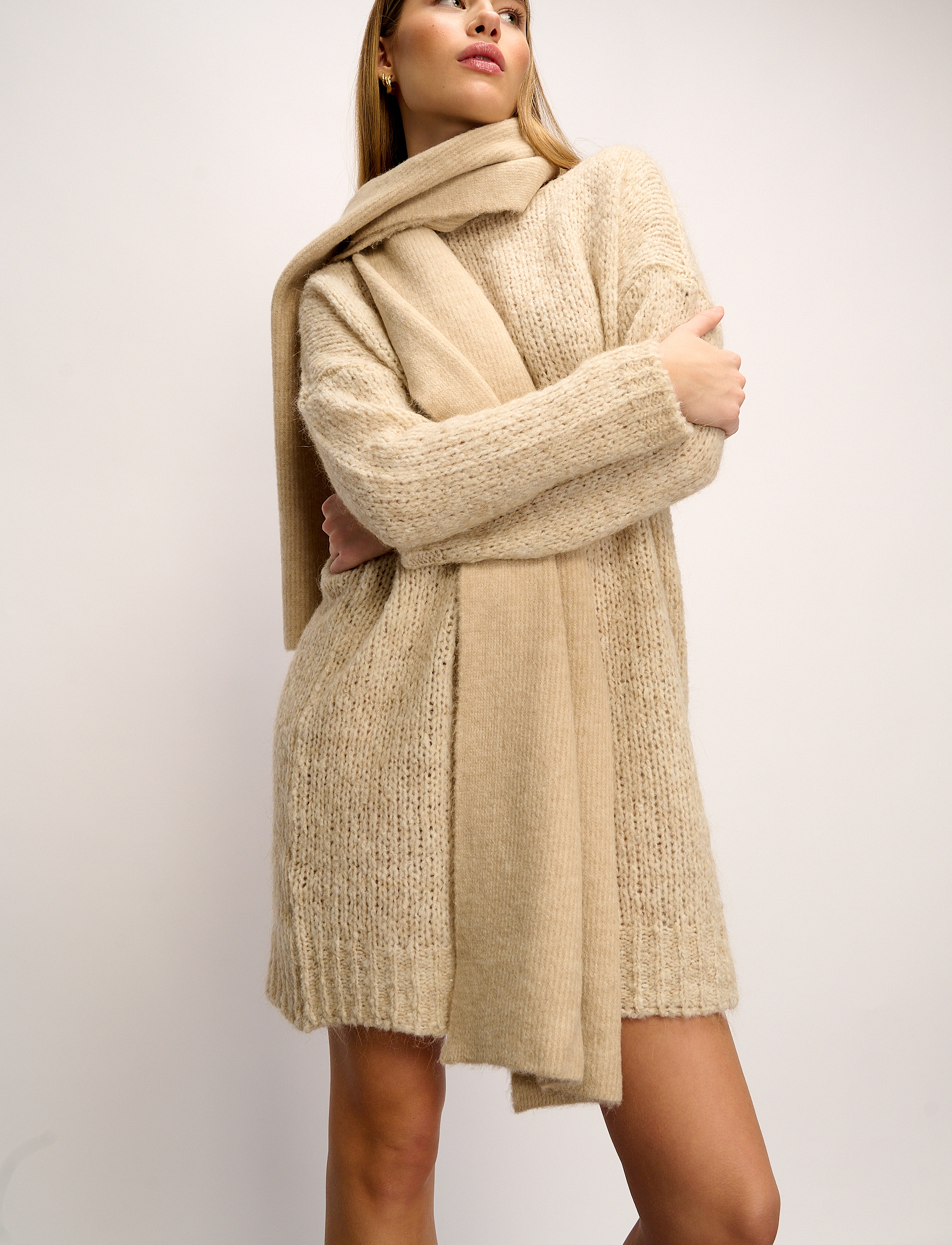 Noella Kala Knit Dress - Kleider - BEIGE / beige