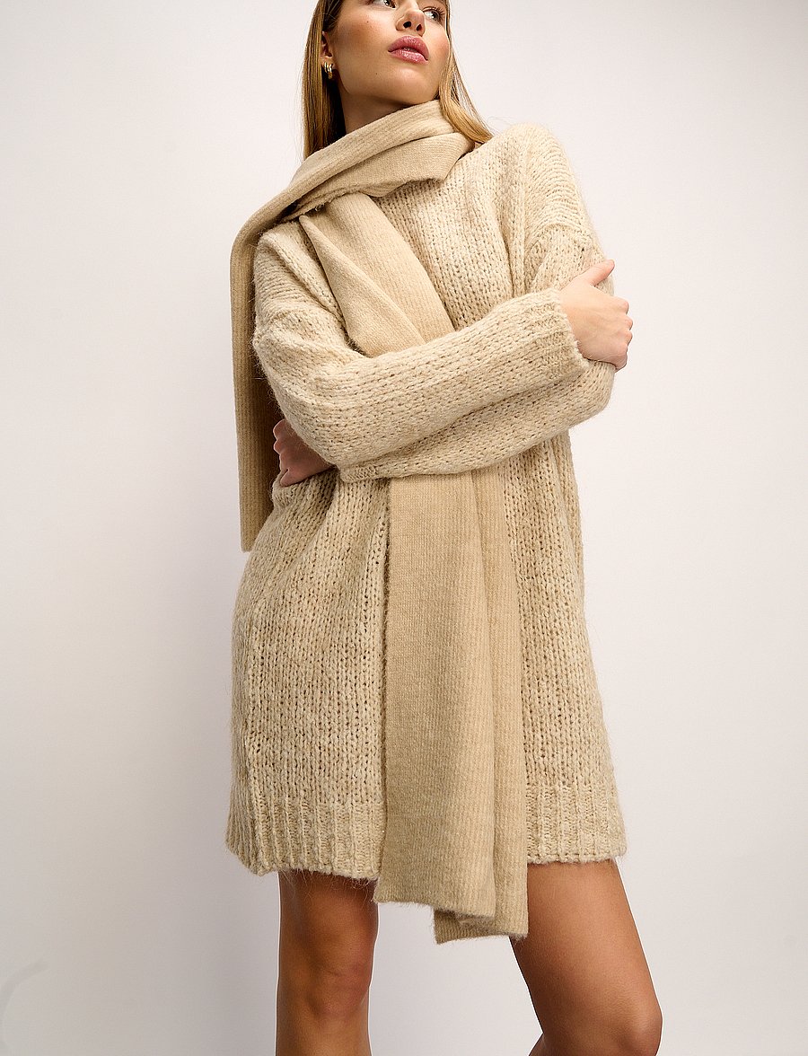 Noella - Kala Knit Dress - strickkleider - beige - 0