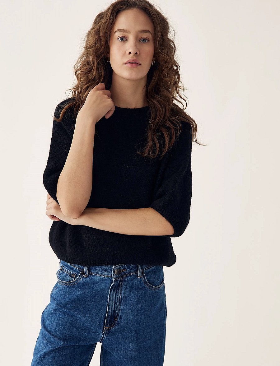 Noella - Mimi Knit Jumper - striktrøjer - black - 3