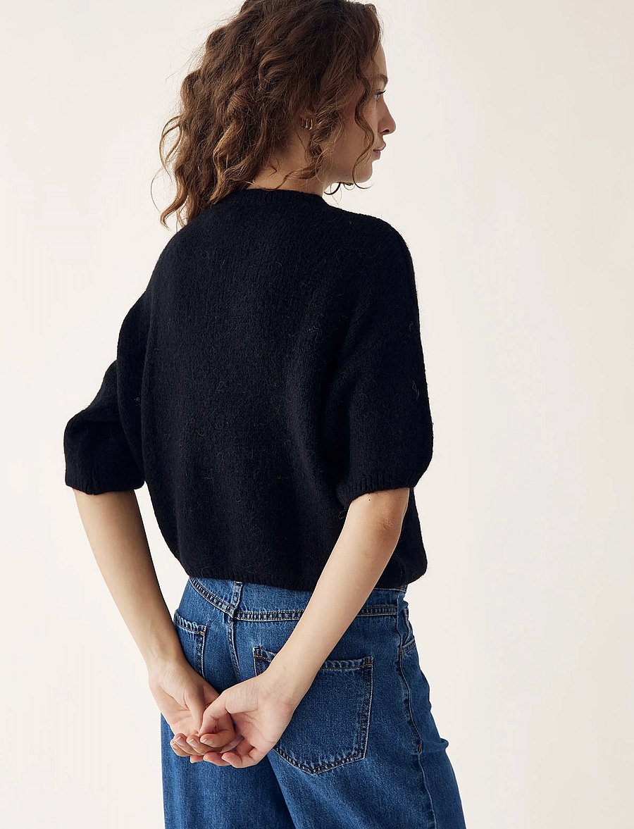 Noella - Mimi Knit Jumper - striktrøjer - black - 4