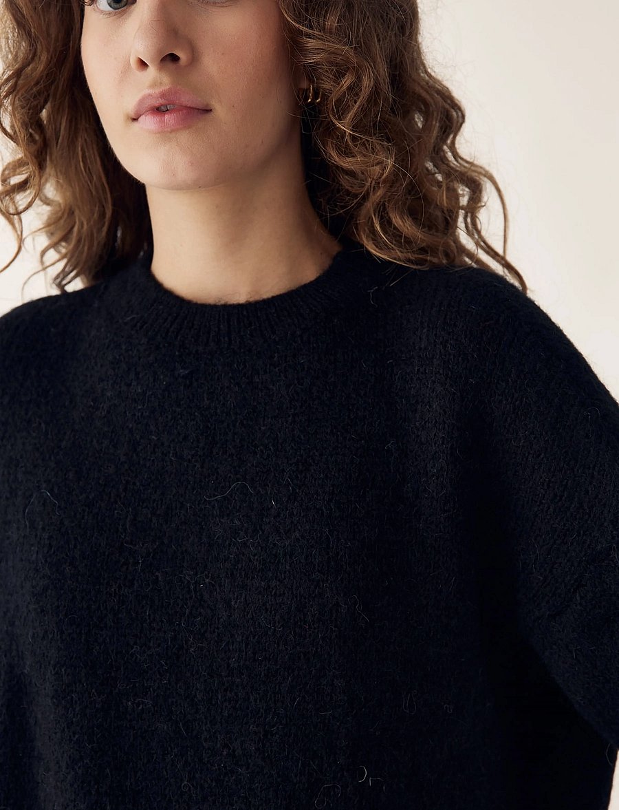 Noella - Mimi Knit Jumper - striktrøjer - black - 5
