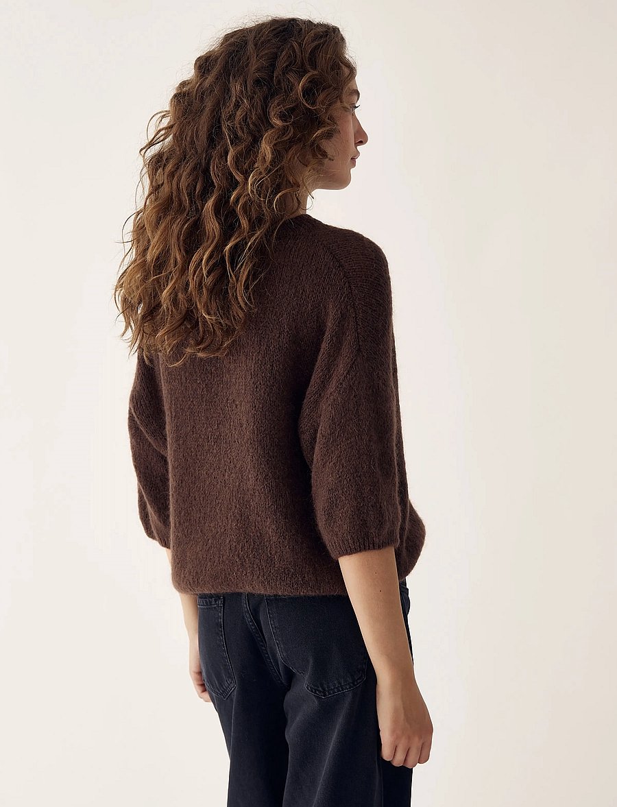 Noella - Mimi Knit Jumper - striktrøjer - dark brown - 3