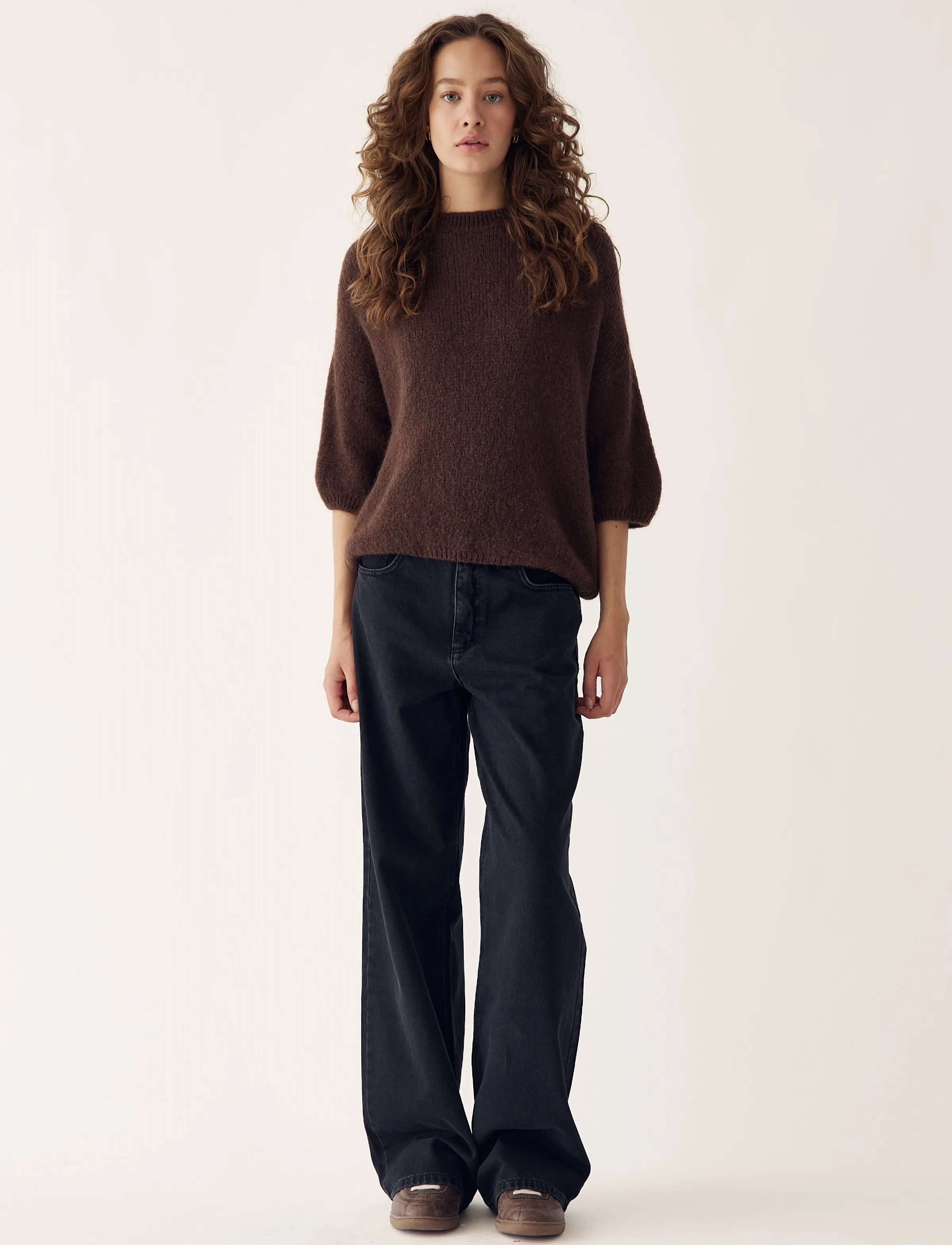 Noella - Mimi Knit Jumper - peysur - dark brown - 5