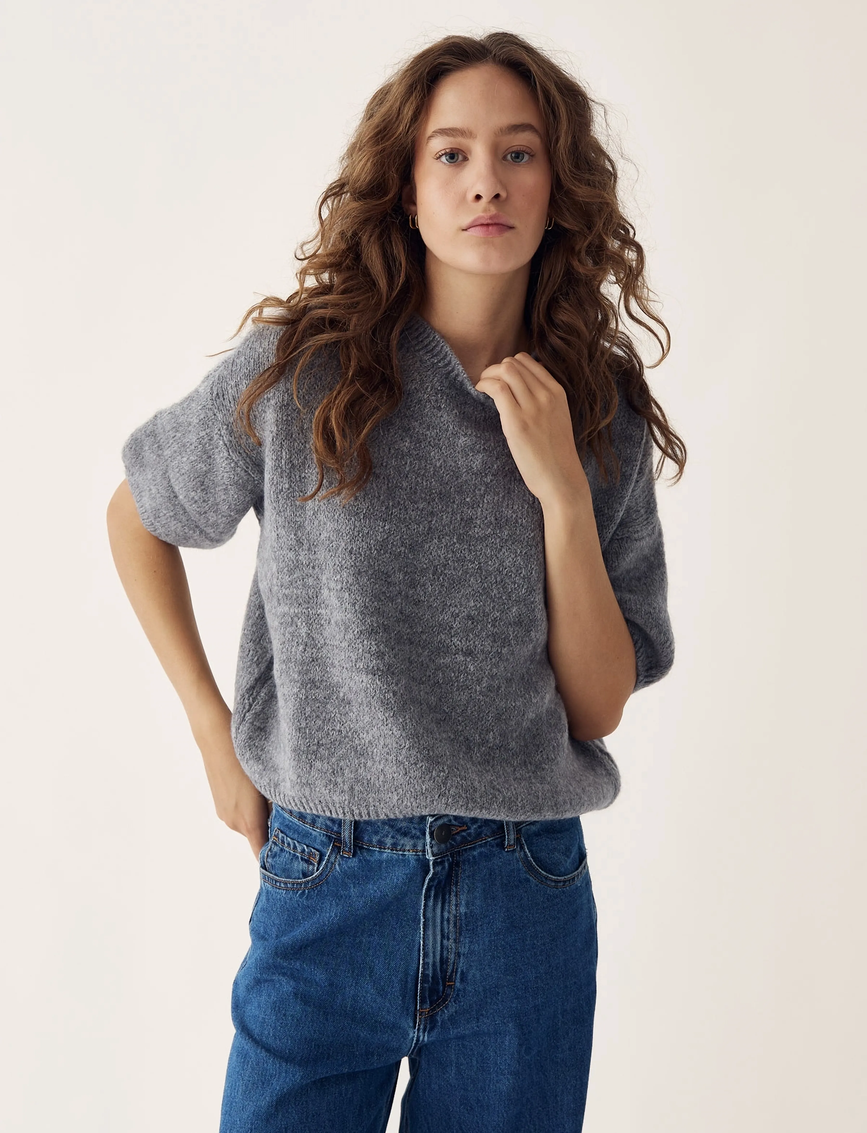 Noella Mimi Knit Jumper - Strickmode - GREY / grey