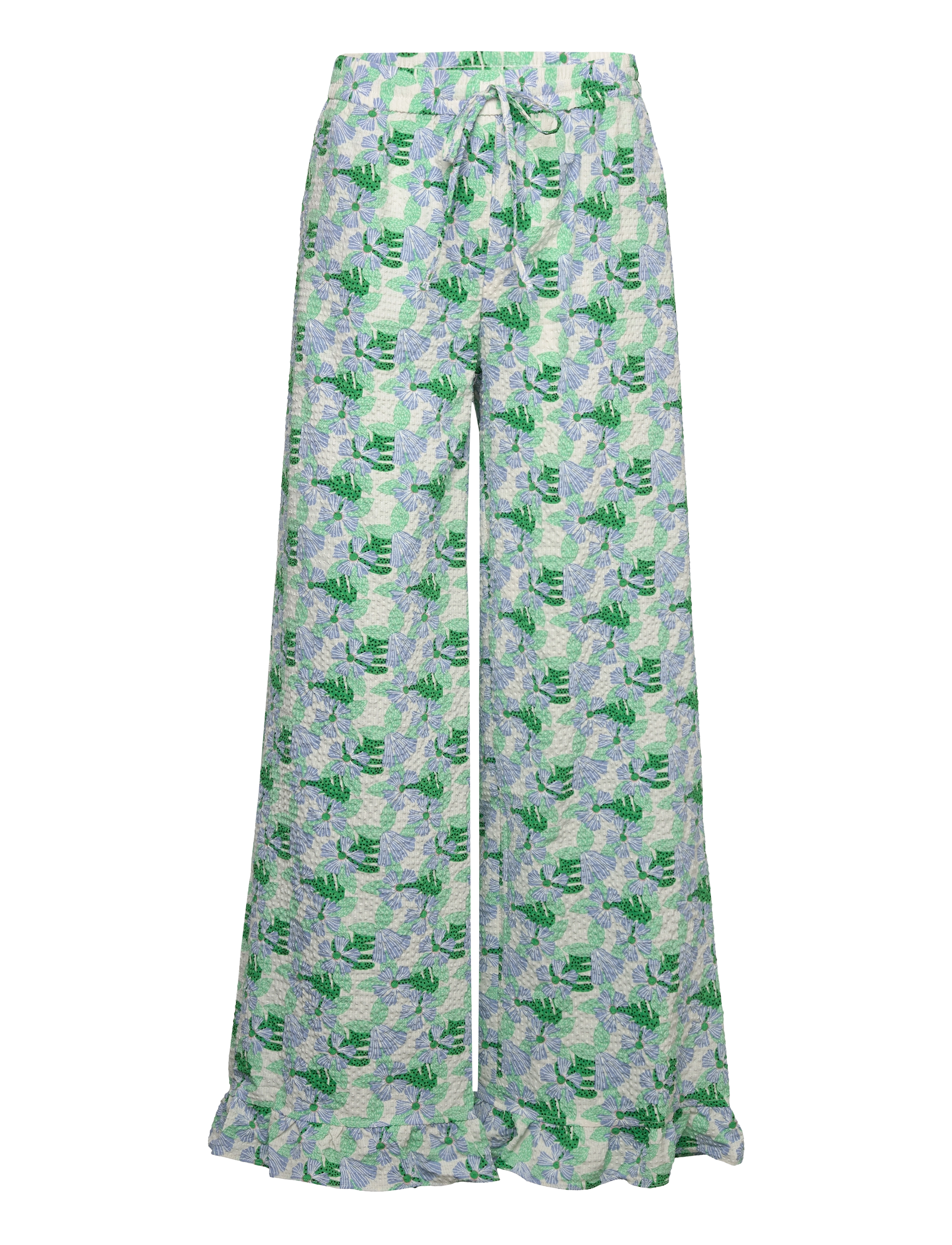 Magda Pants - WHITE/GREEN FLOWER