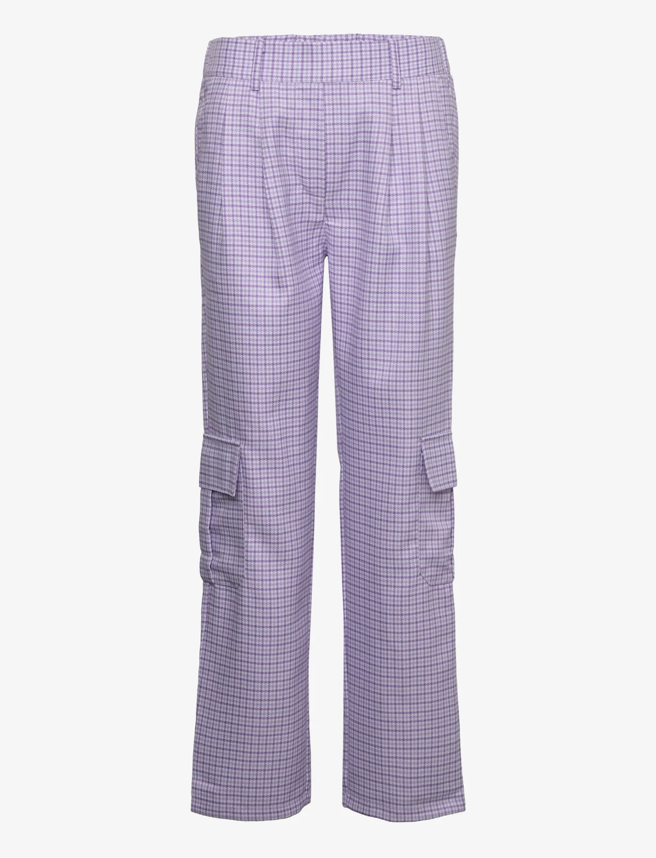 Noella - Mille Pants - sirge säärega püksid - lavender check - 0
