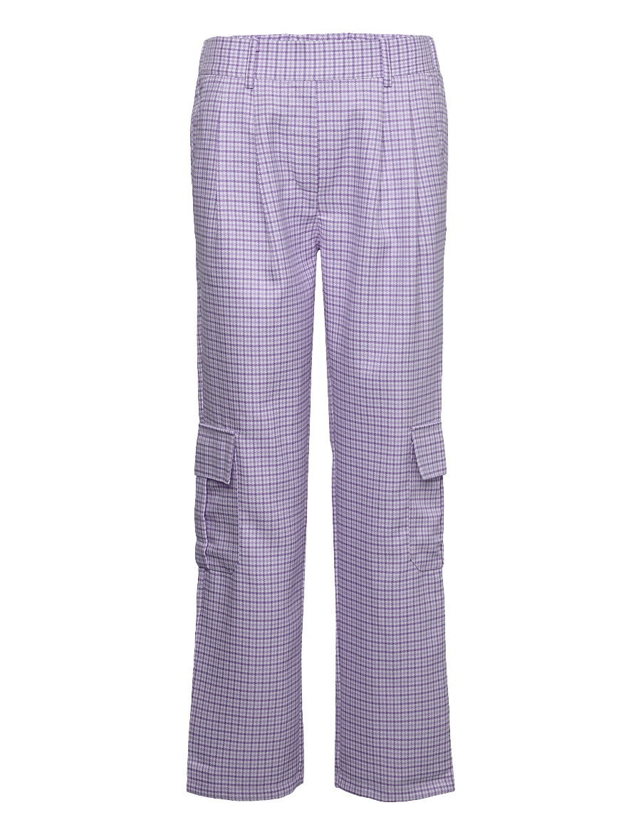 Noella - Mille Pants - hose mit geradem bein - lavender check - 0