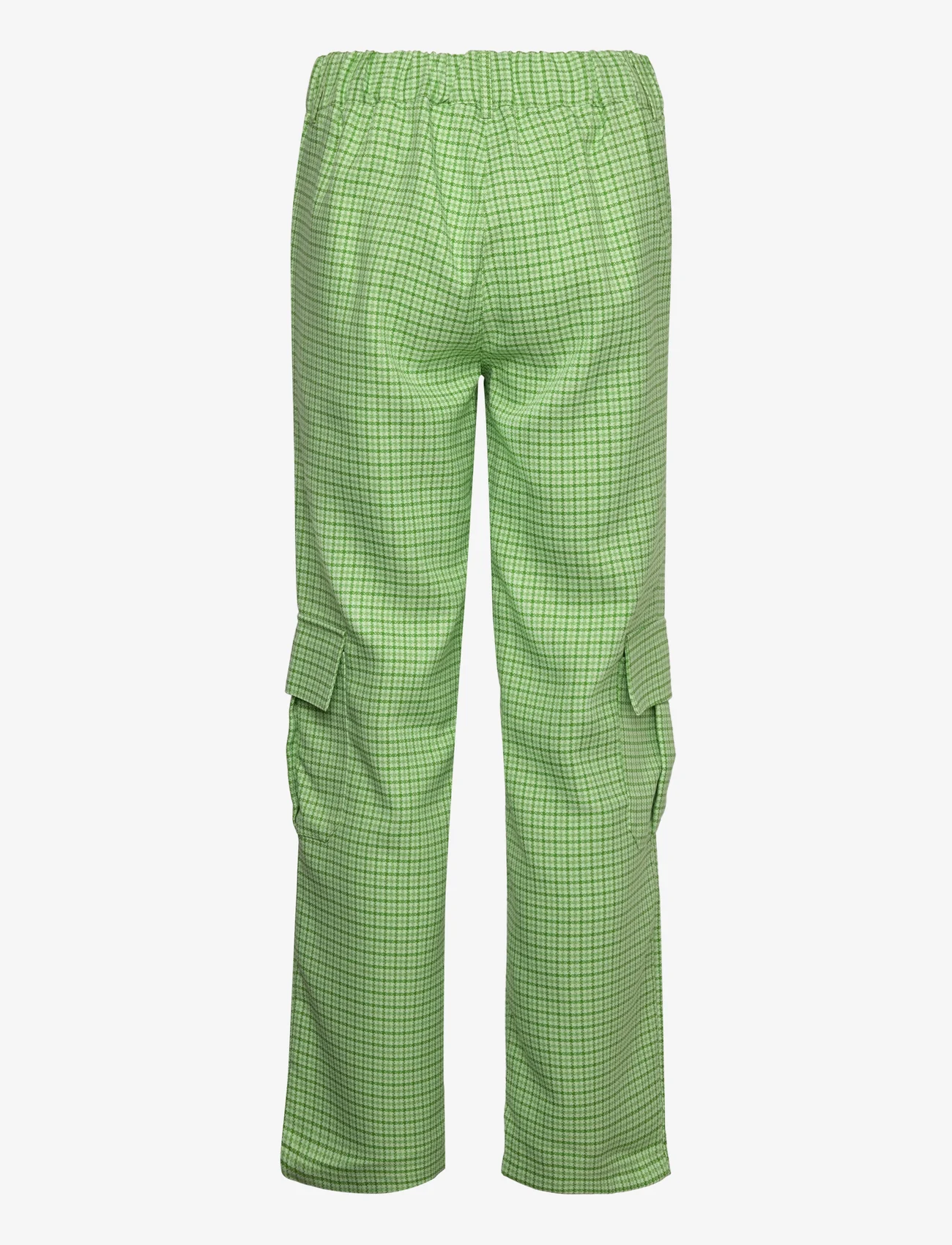 Noella - Mille Pants - straight leg hosen - lime green check - 1
