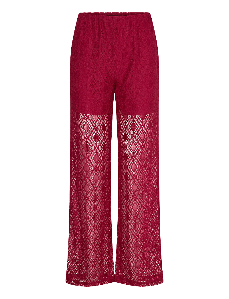 Noella - Texas Lace Pants - hosen mit weitem bein - red - 0