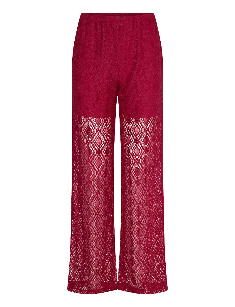 Noella - Texas Lace Pants - hosen mit weitem bein - red - 0
