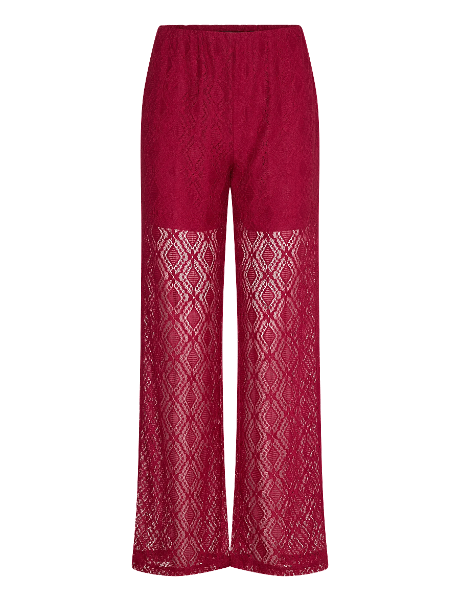 Noella - Texas Lace Pants - vida byxor - red - 0