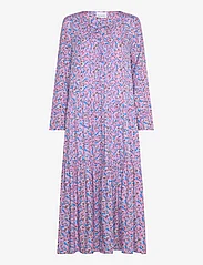 Noella - Imogen Long Dress - summer dresses - pink/blue flower - 0