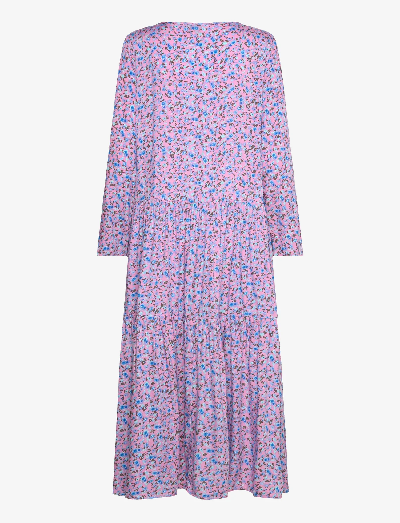 Noella - Imogen Long Dress - summer dresses - pink/blue flower - 1