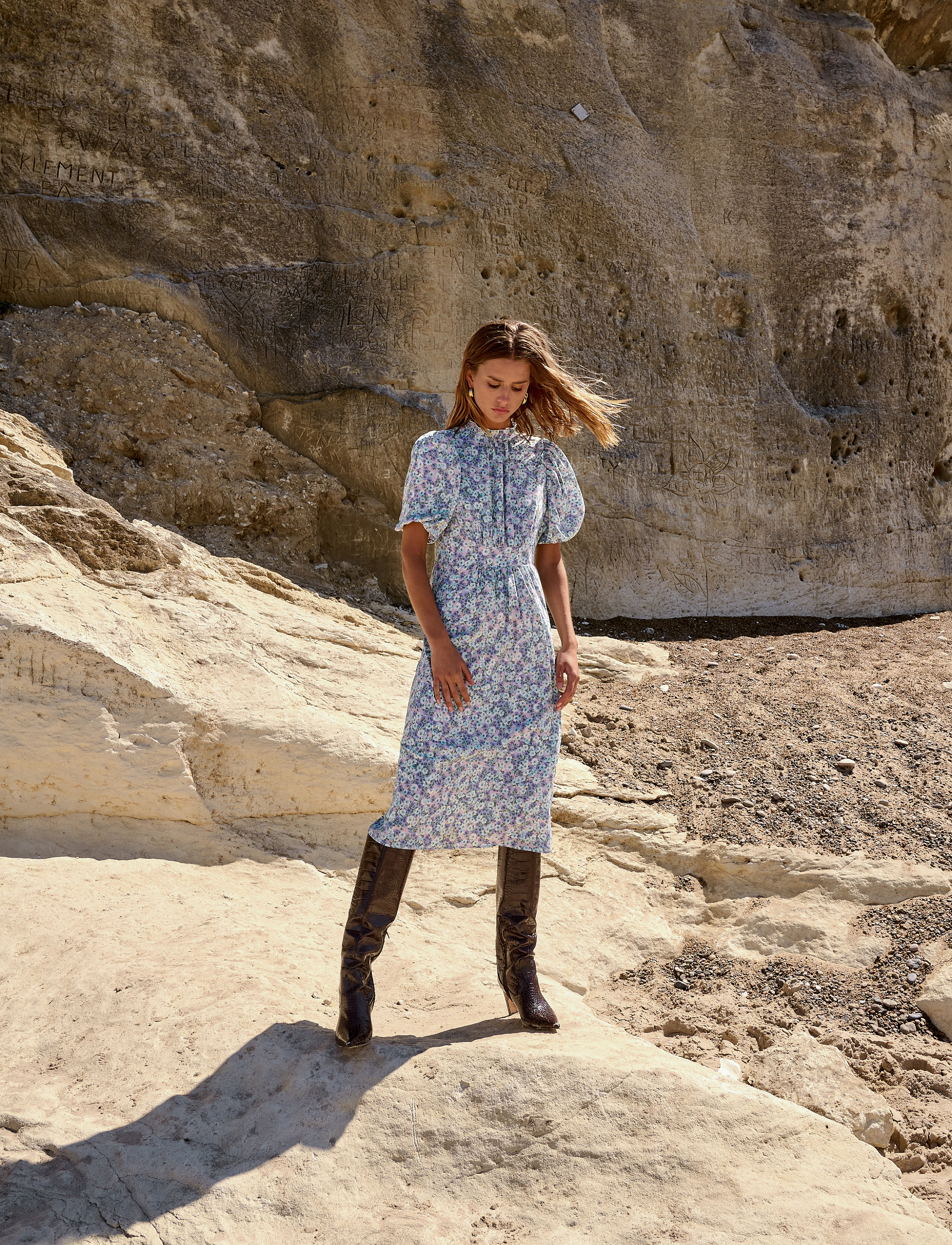 Noella - Ruth Long Dress - lavender flower - 3