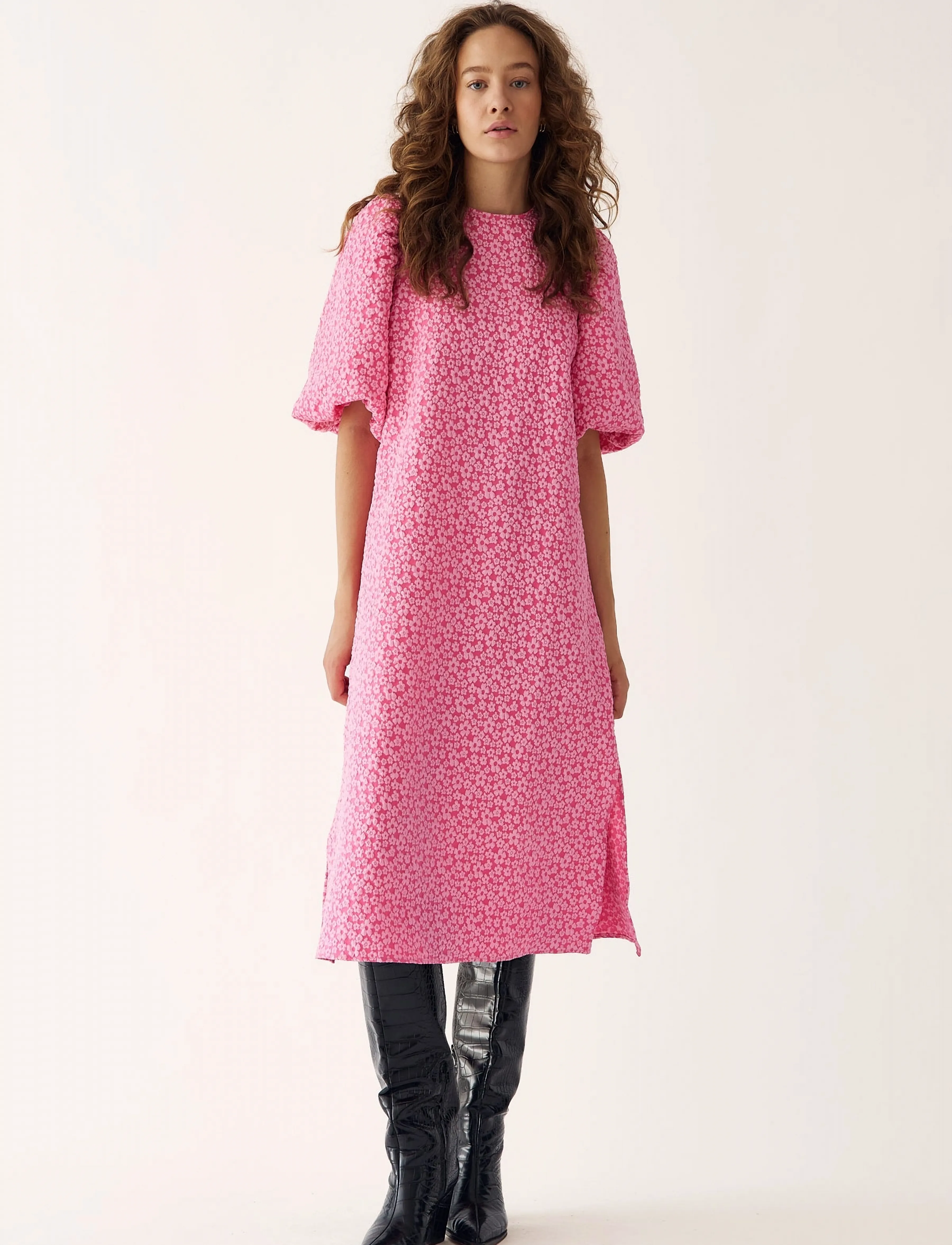 Noella Reno Pastis Long Dress - Kleider - BRIGHT PINK / pink/rose