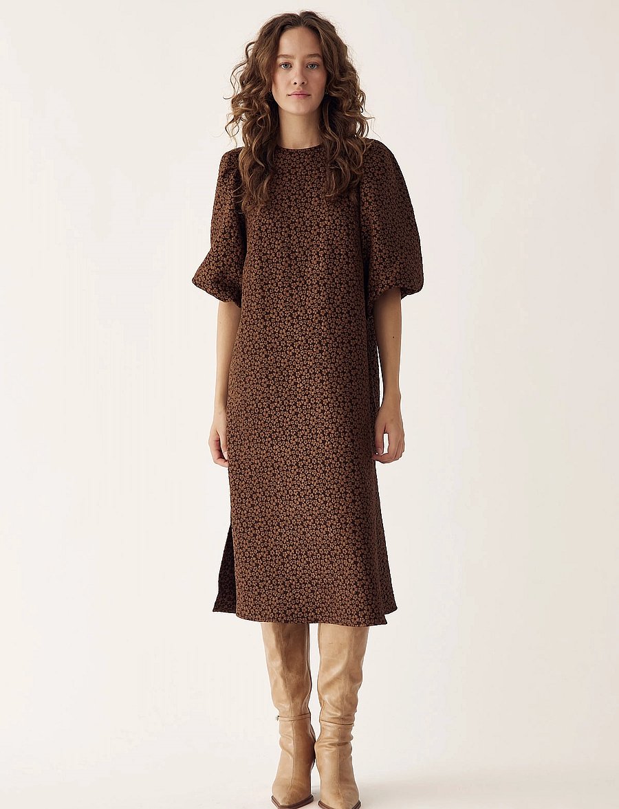 Noella - Reno Pastis Long Dress - konfirmation - chocolate - 0