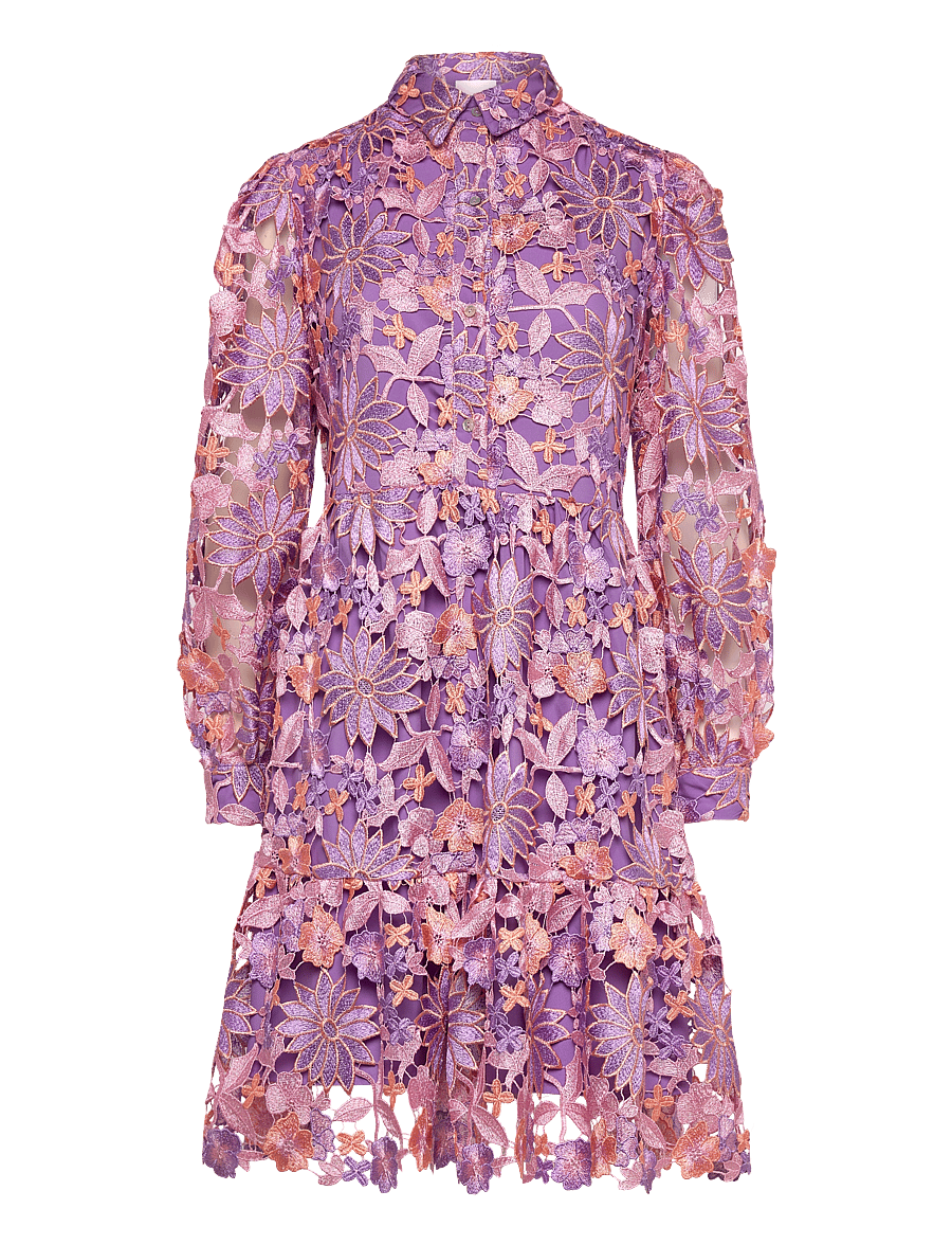 Noella - Star LS Dress - skjortekjoler - lilac mix - 1