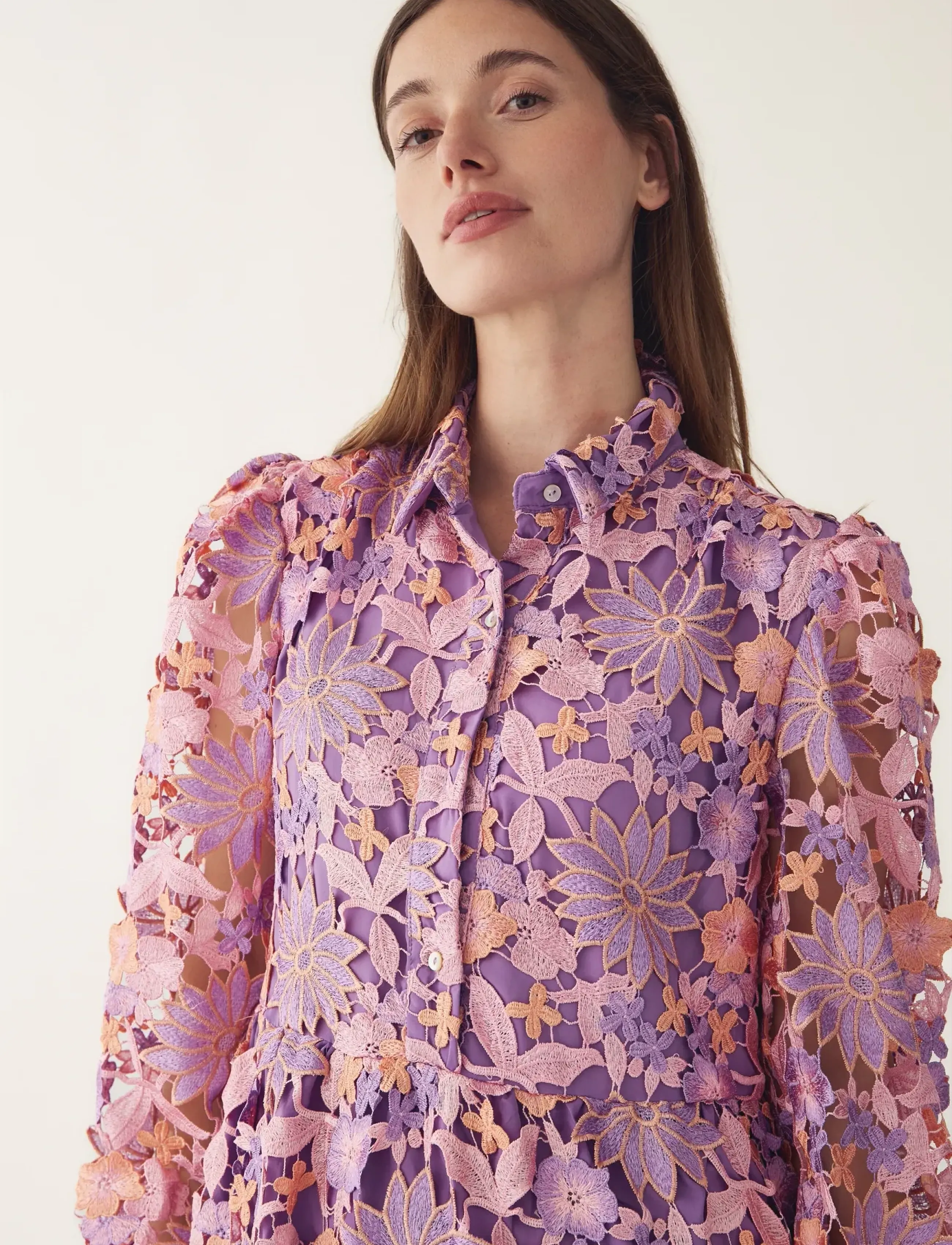 Noella - Star LS Dress - shirt dresses - lilac mix - 3