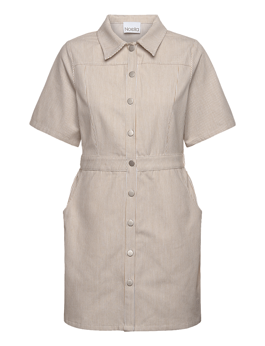 Noella - Benita Dress - hemdkleider - beige/white - 0