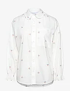 Roberta Frill Shirt - WHITE EMBROIDERY