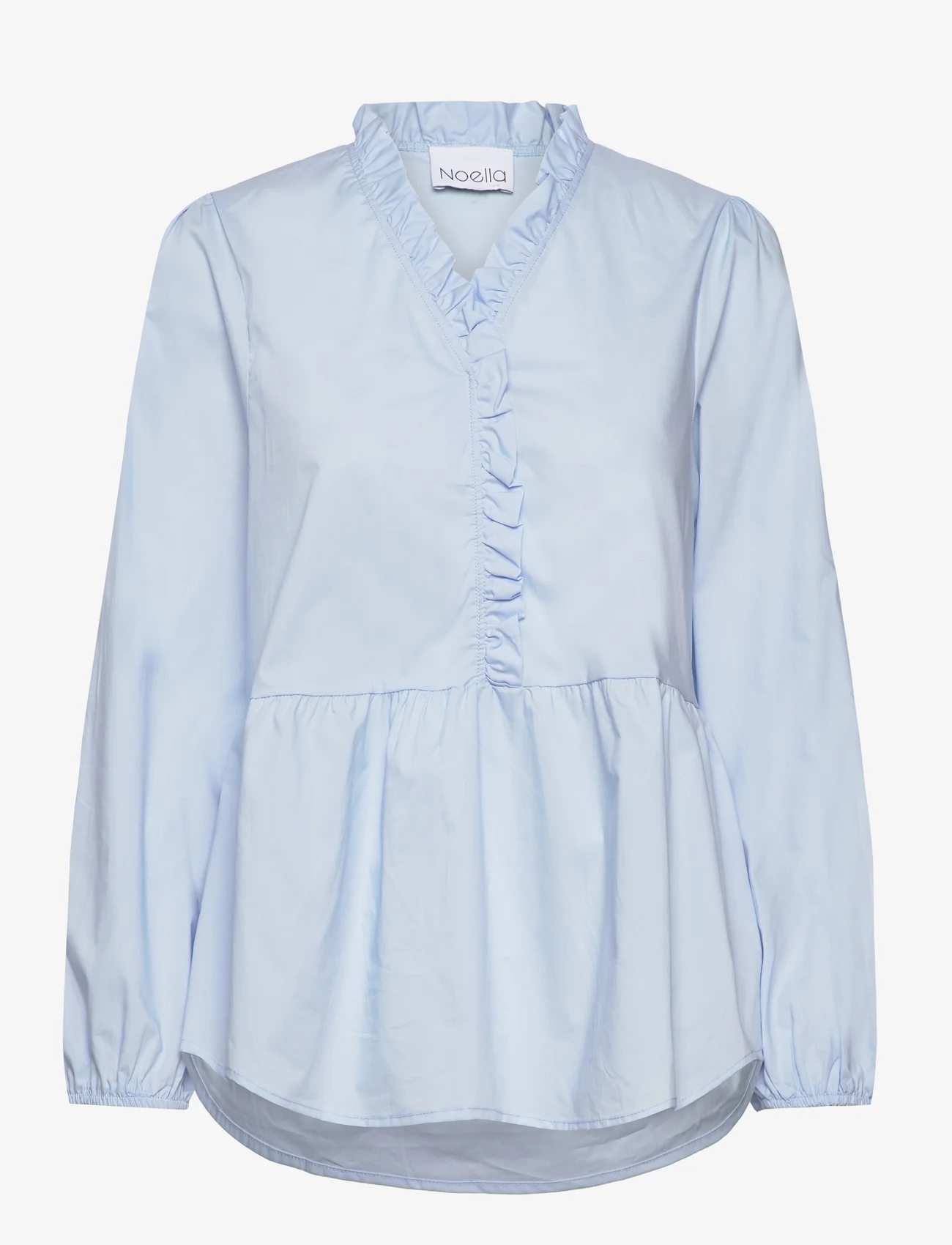Noella - Matti Blouse Poplin - long-sleeved blouses - light blue - 0
