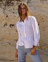 Noella - Matti Blouse Poplin - long-sleeved blouses - white - 2