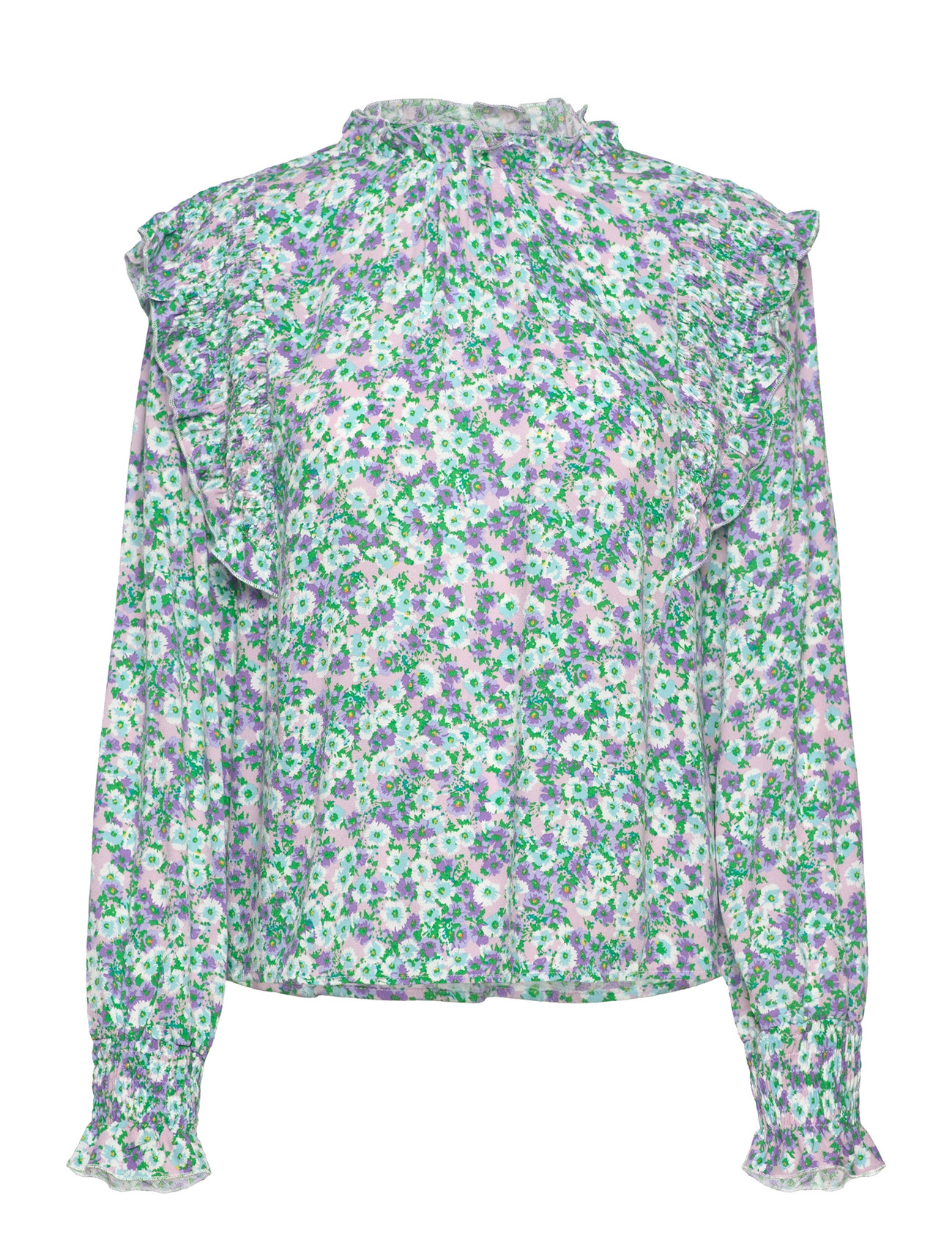 Noella - Ruth Blouse - long-sleeved blouses - lavender flower - 0