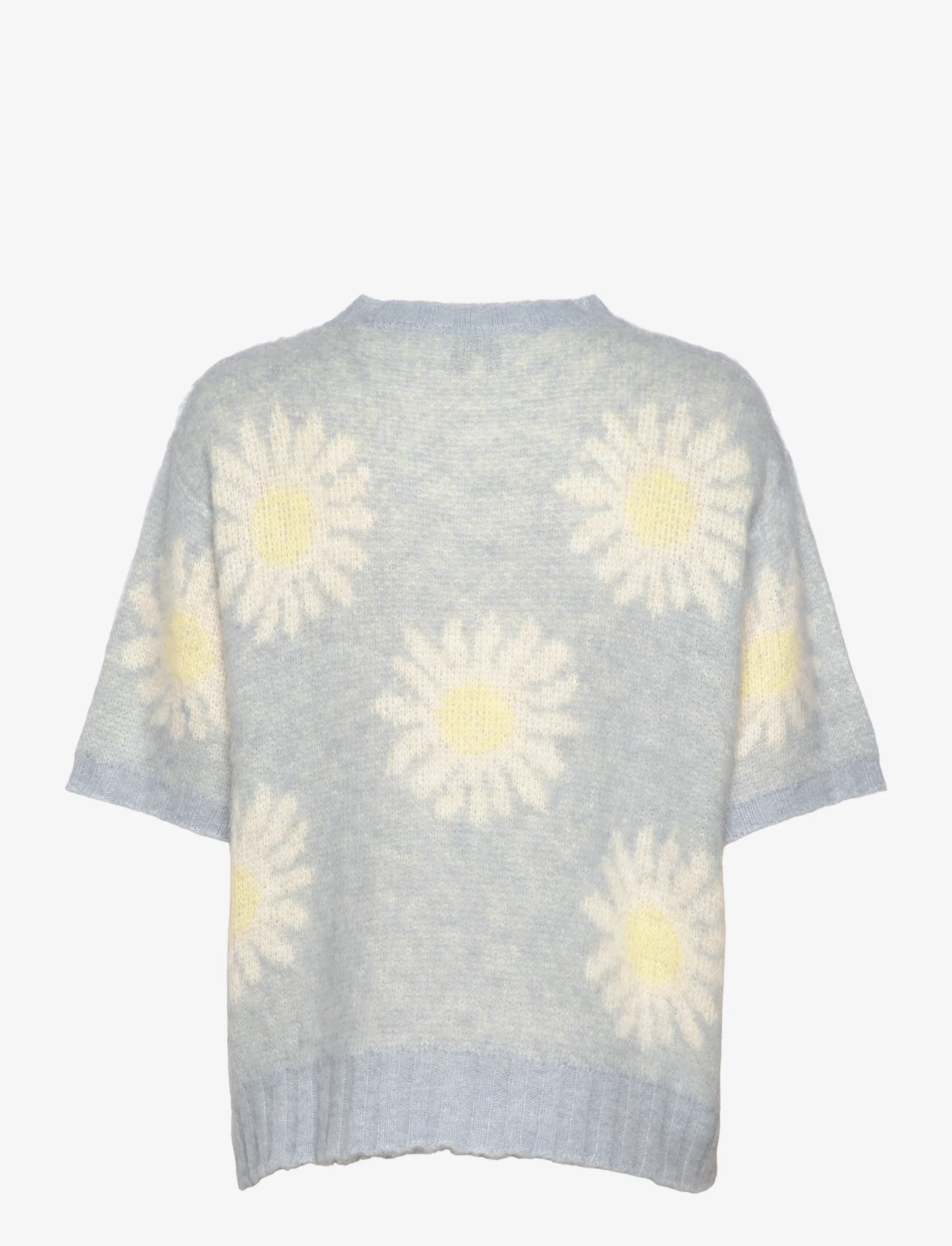 Noella - Raya Knit Sweater - jumpers - light blue/offwhite flower - 1