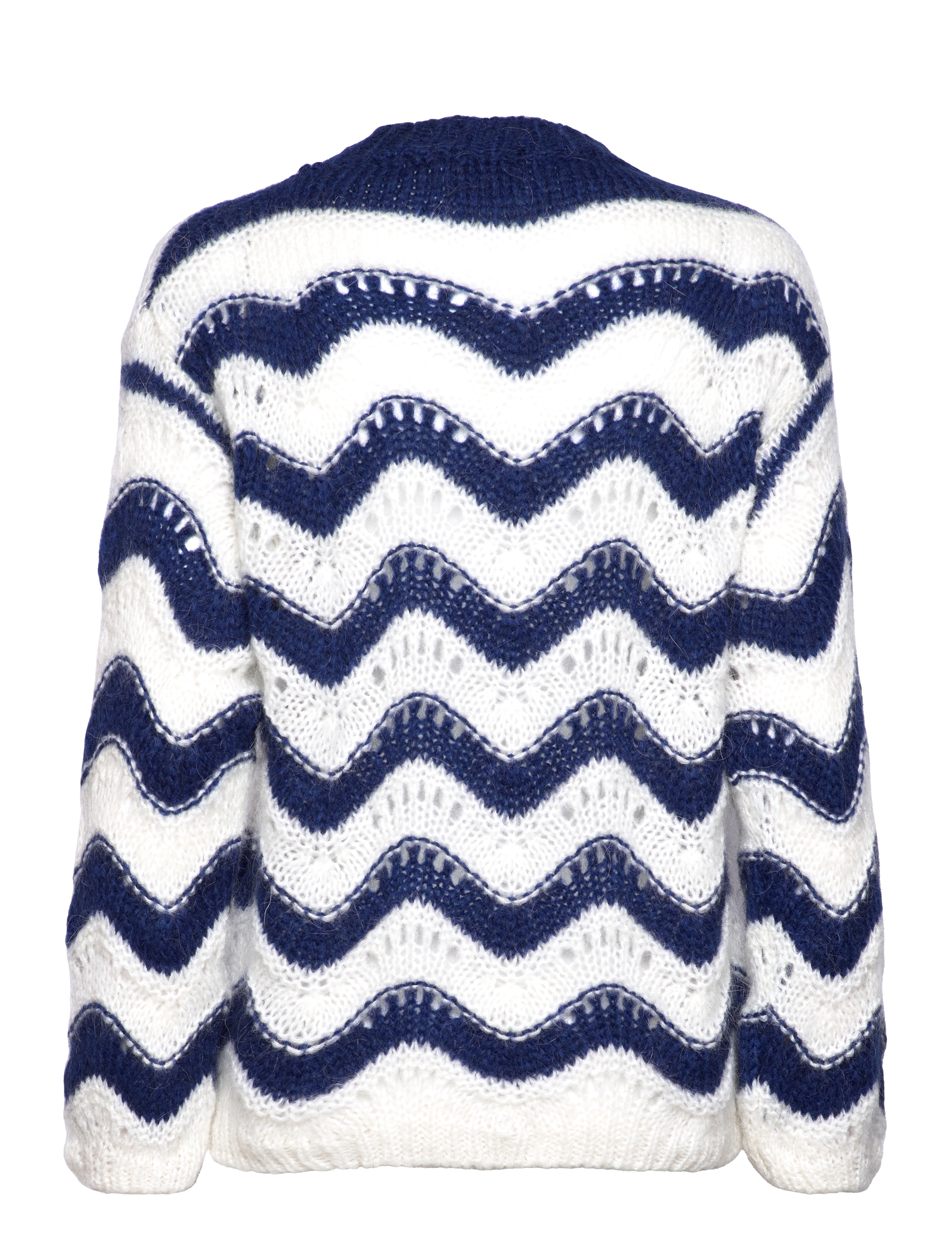 Noella - Panama Knit Jumper - swetry - cream/navy mix - 2