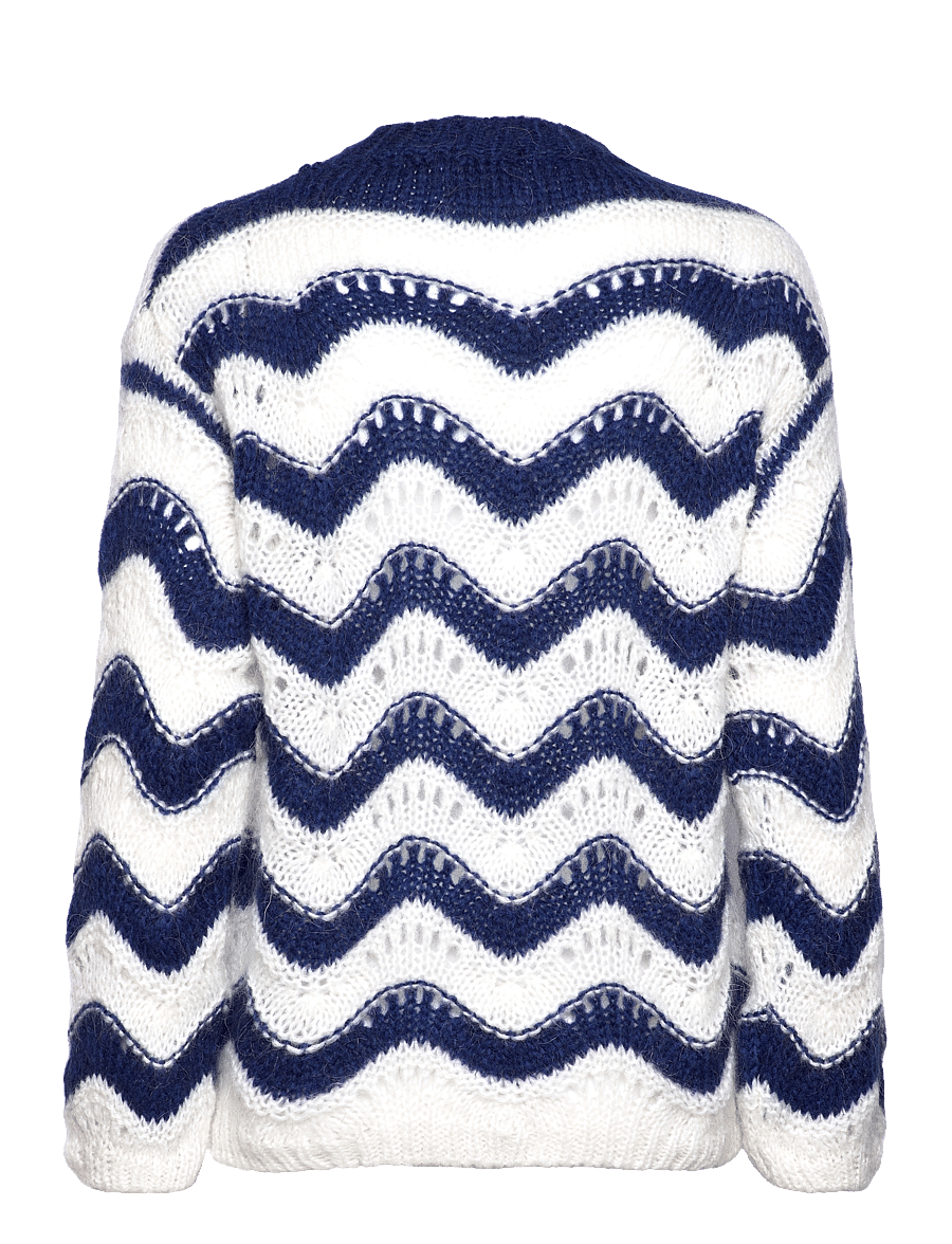 Noella - Panama Knit Jumper - stickade tröjor - cream/navy mix - 2