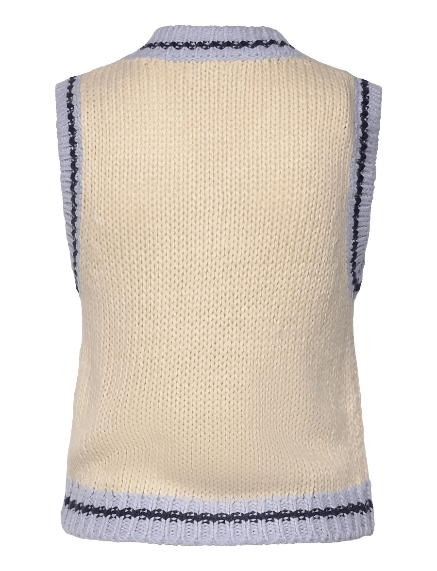 Noella - Kayanna Knit Vest - kamizelki z dzianiny - blue combo - 1