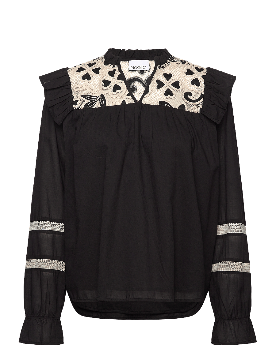 Noella - Salba Blouse - pikkade varrukatega pluusid - black - 1