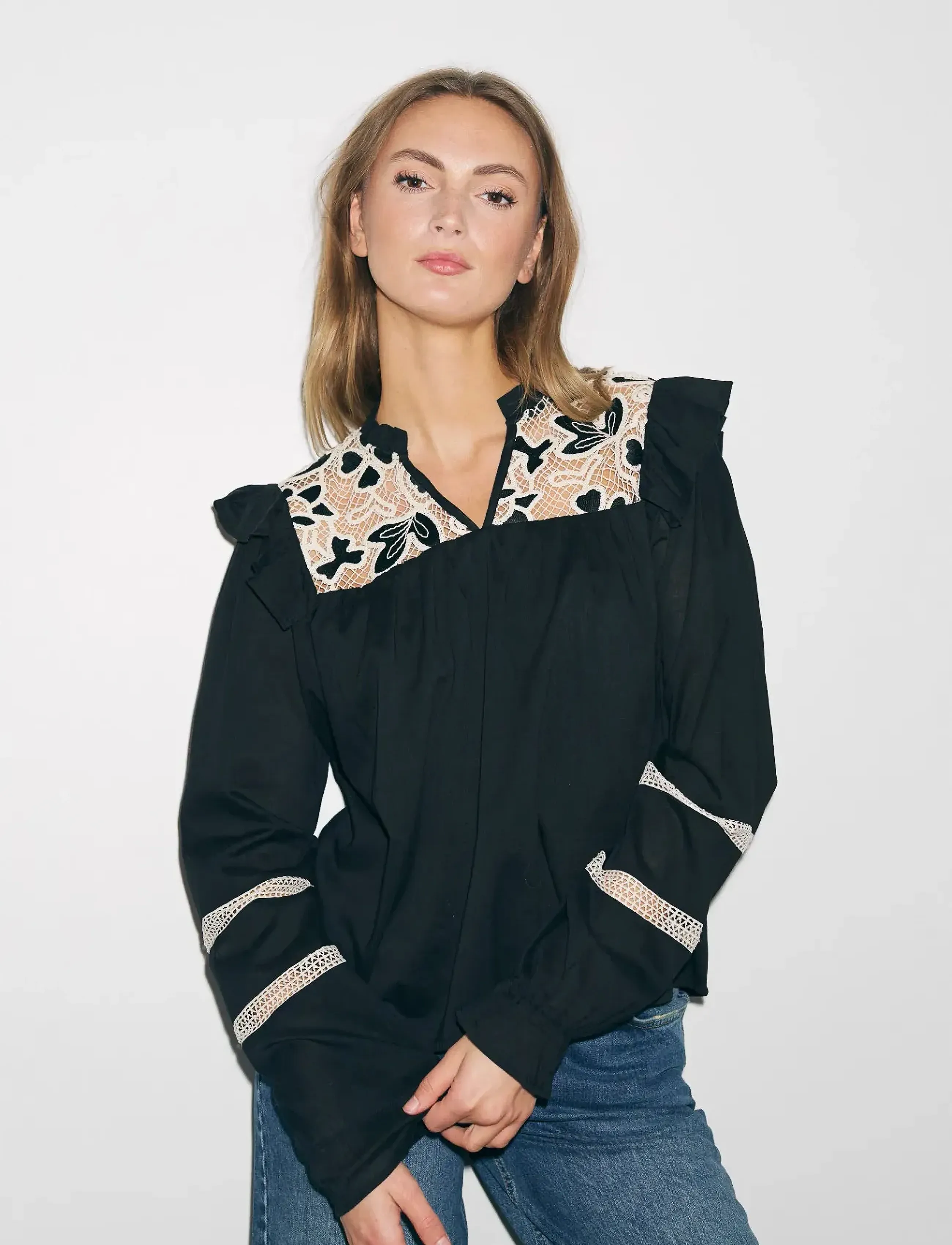 Noella Salba Blouse, S, Black, Bluser > Langærmede, Dame