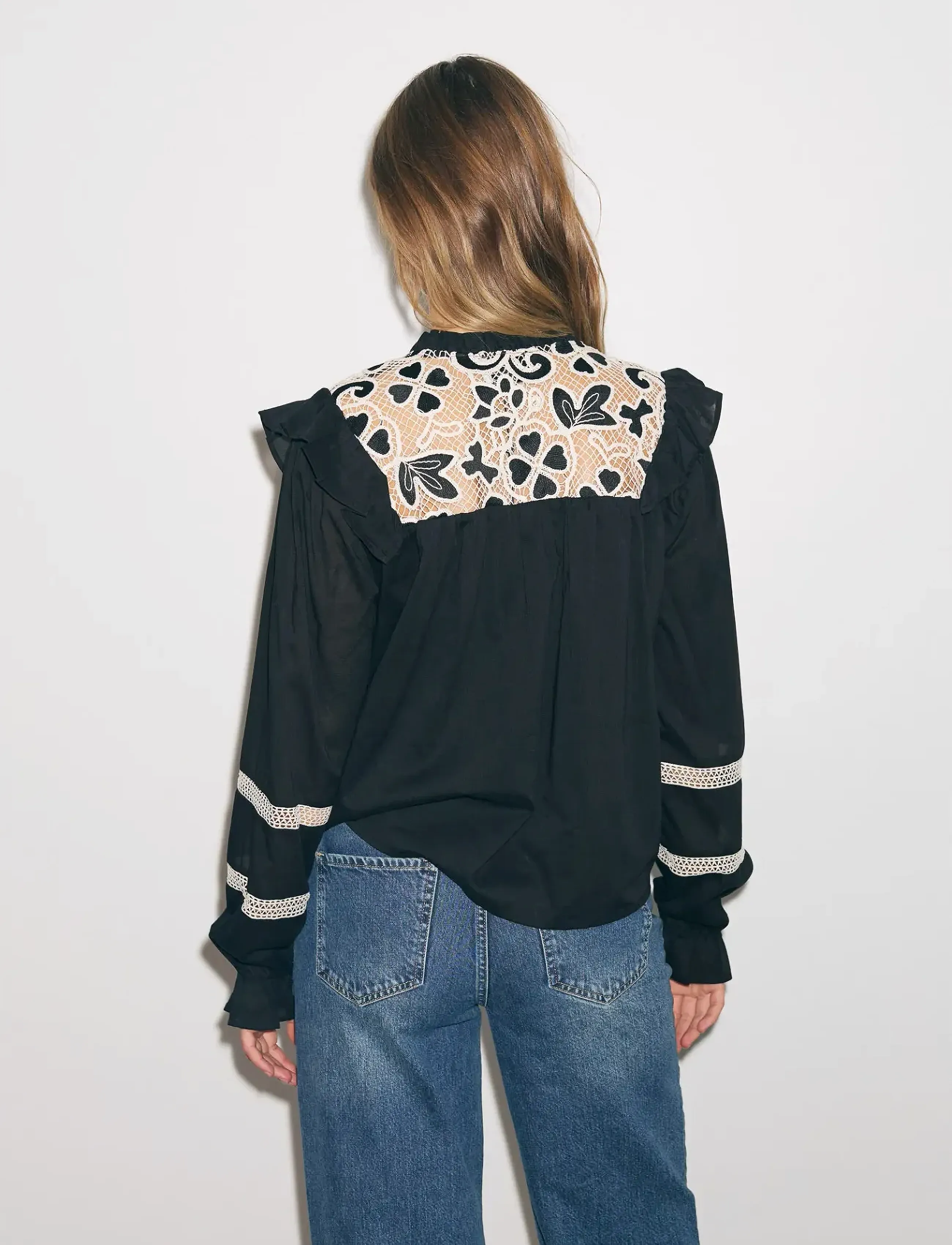 Noella - Salba Blouse - langärmlige blusen - black - 3