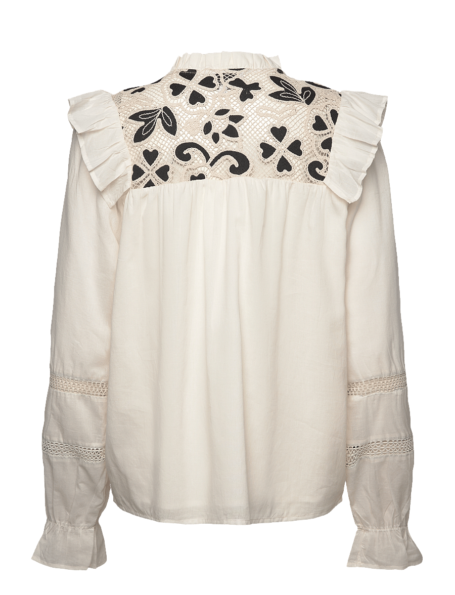 Noella - Salba Blouse - pikkade varrukatega pluusid - ivory - 1