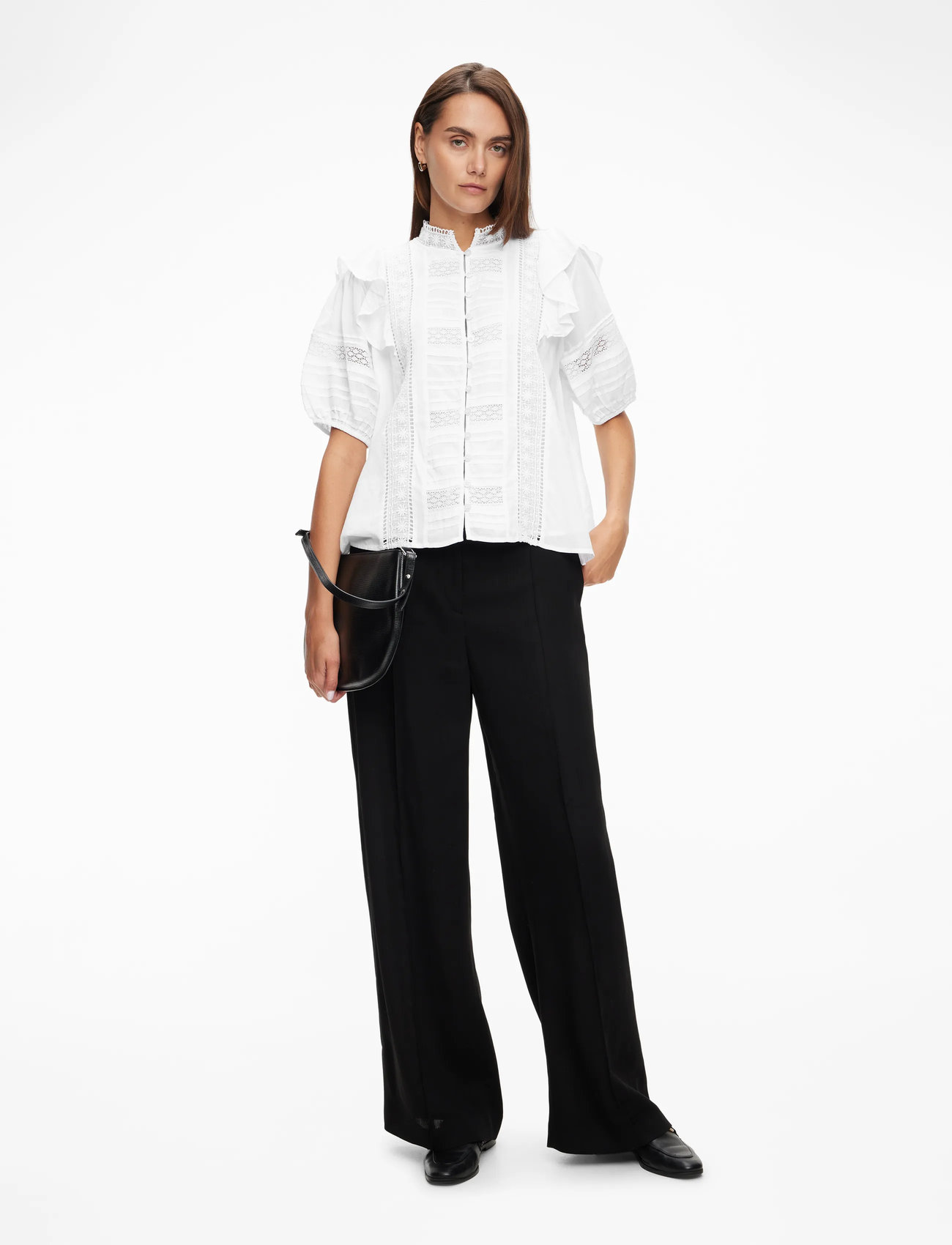 Noella - Keshondra Blouse - lühikeste varrukatega pluusid - white - 2