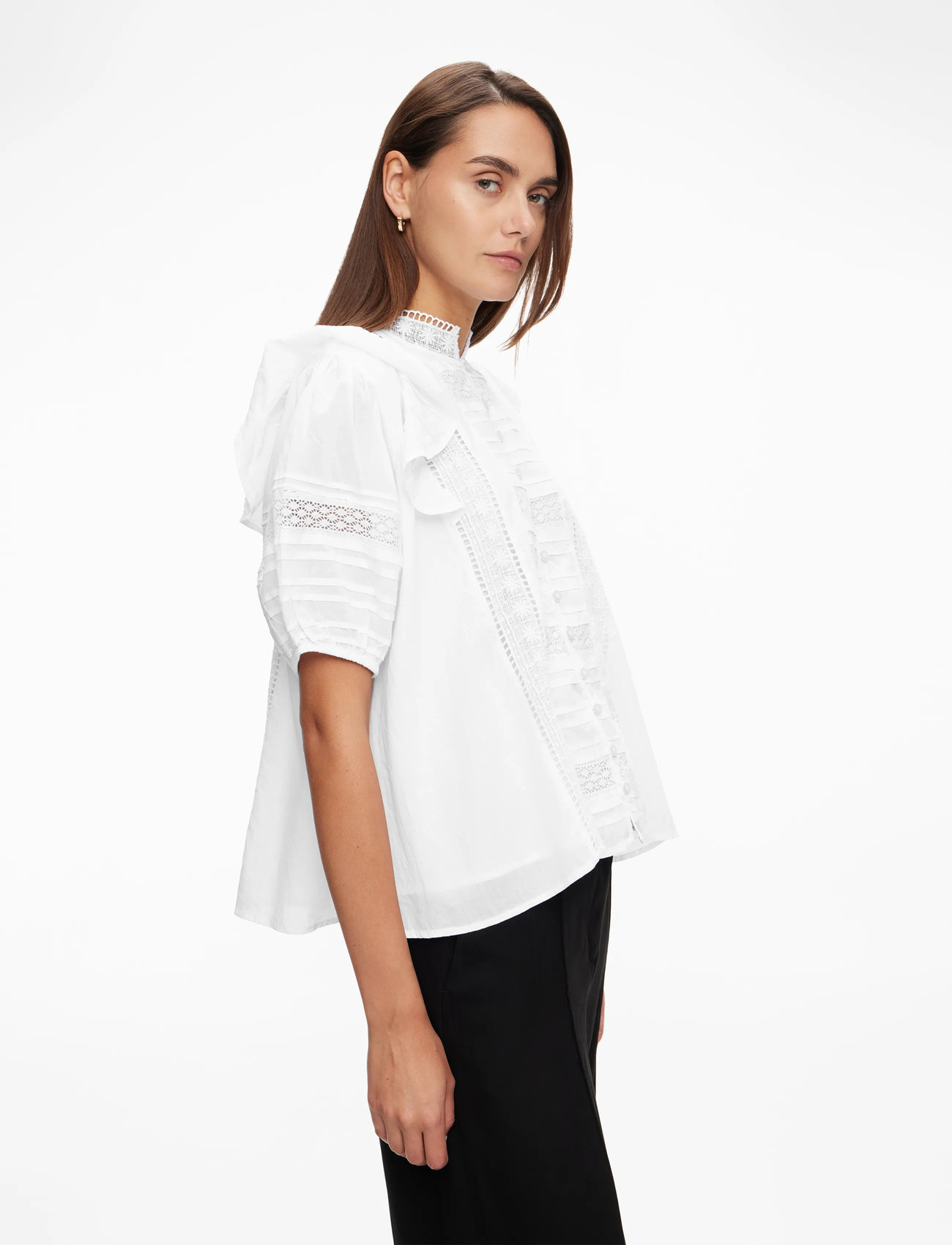 Noella - Keshondra Blouse - lühikeste varrukatega pluusid - white - 3