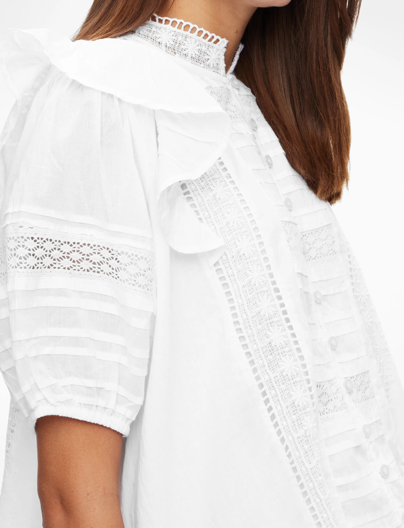 Noella - Keshondra Blouse - lühikeste varrukatega pluusid - white - 5