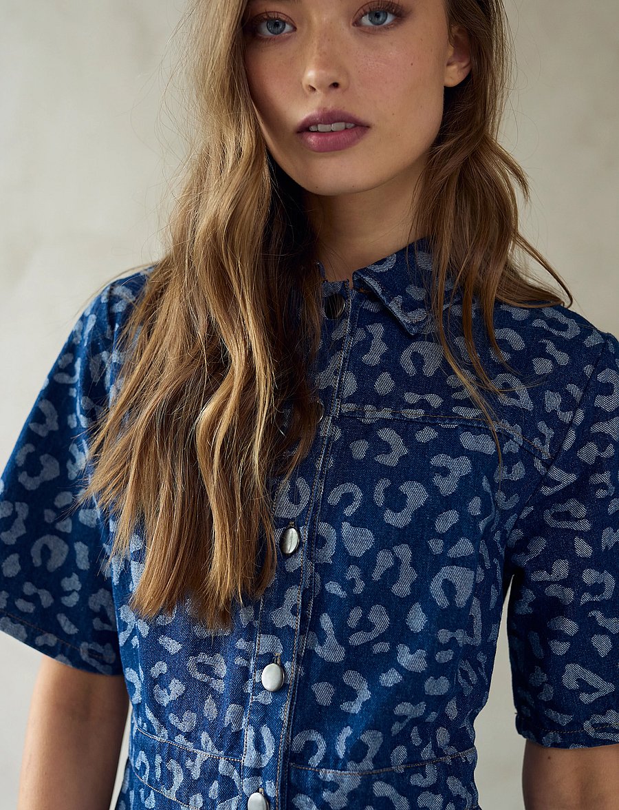 Noella - Benita Dress - skjortekjoler - mid blue wash - 4