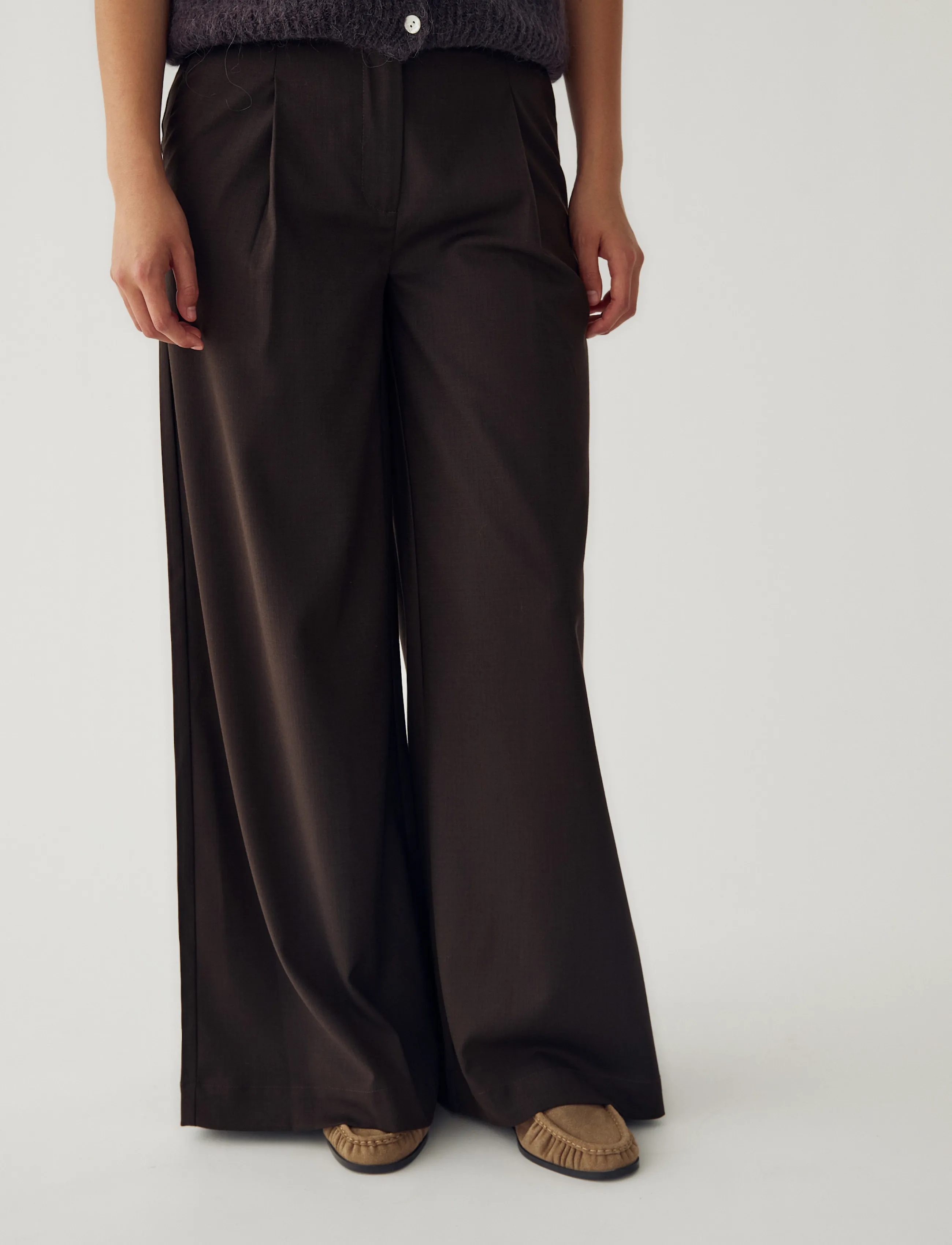 Noella Kazia Pants, Kvinder, Plisserede Culottes, Brun, Str: L