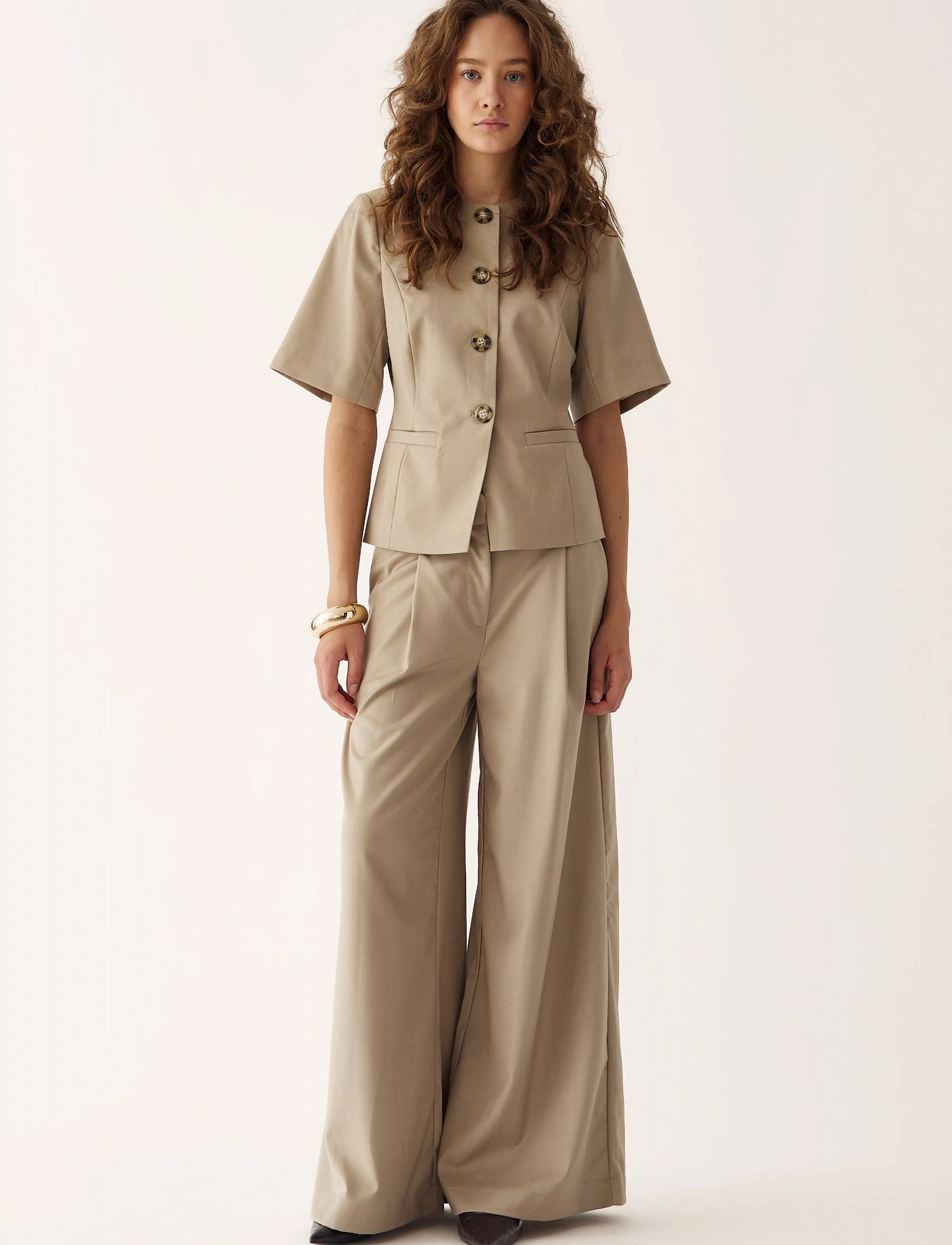 Noella Kazia Pants - Tøj - OYSTER / beige