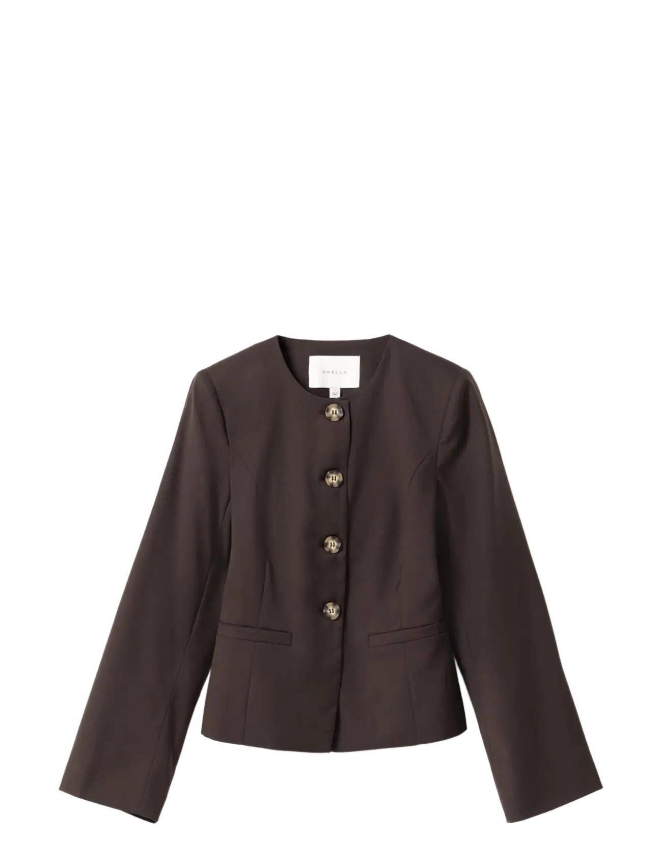 Noella N-Kasaundra Ls Blazer, XXL, Brown, Blazere > Enkeltradede Blazere, Dame