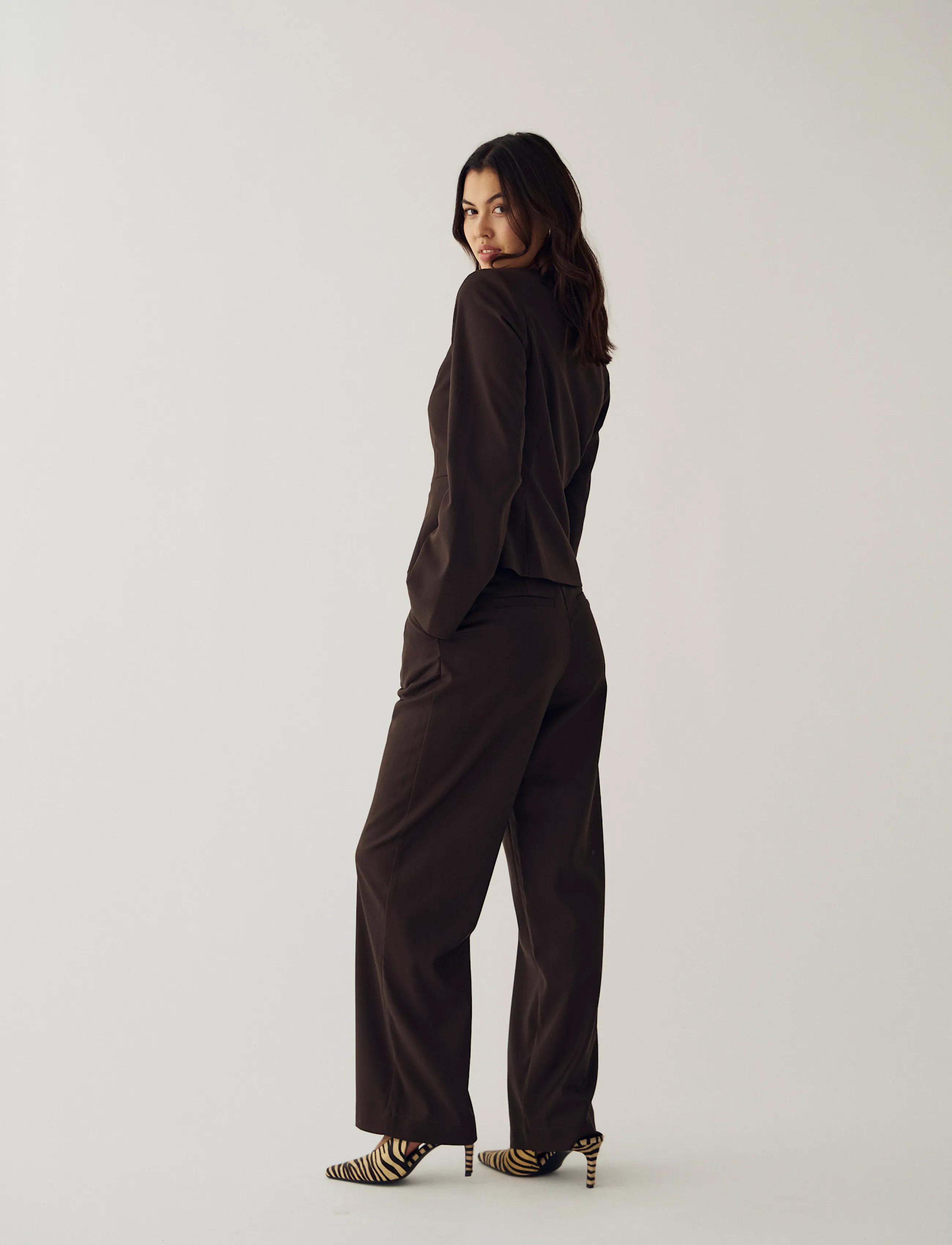 Noella - N-Kazia S Pants - kostymbyxor - chocolate - 3