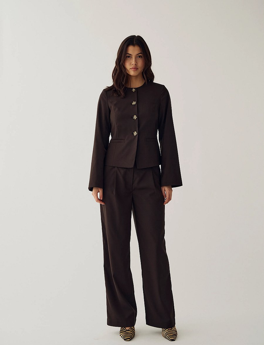 Noella - N-Kazia S Pants - kostymbyxor - chocolate - 5