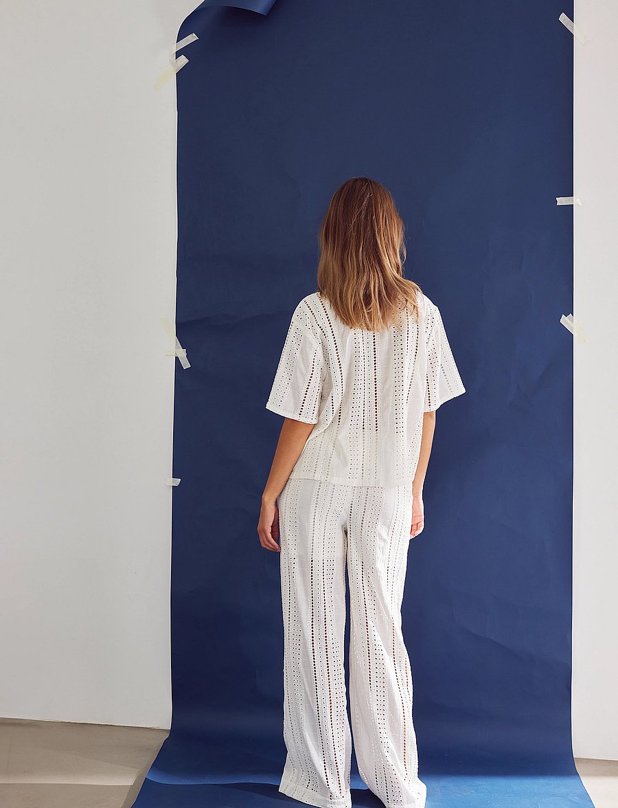 Noella - Kimona Pants - hosen mit weitem bein - white - 3