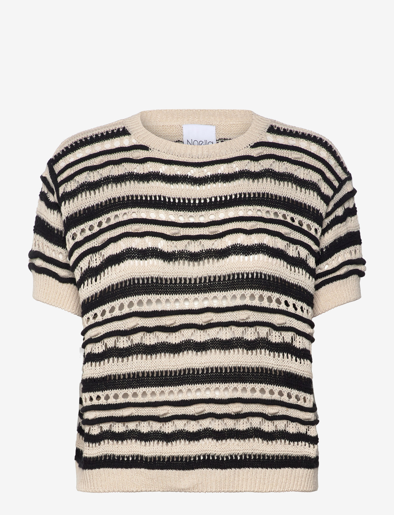 Noella - Kirstine Knit - pullover - black beige stripe - 0
