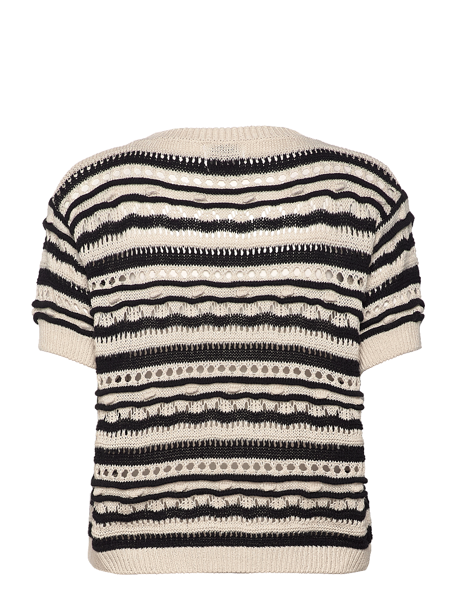 Noella - Kirstine Knit - kampsunid - black beige stripe - 1